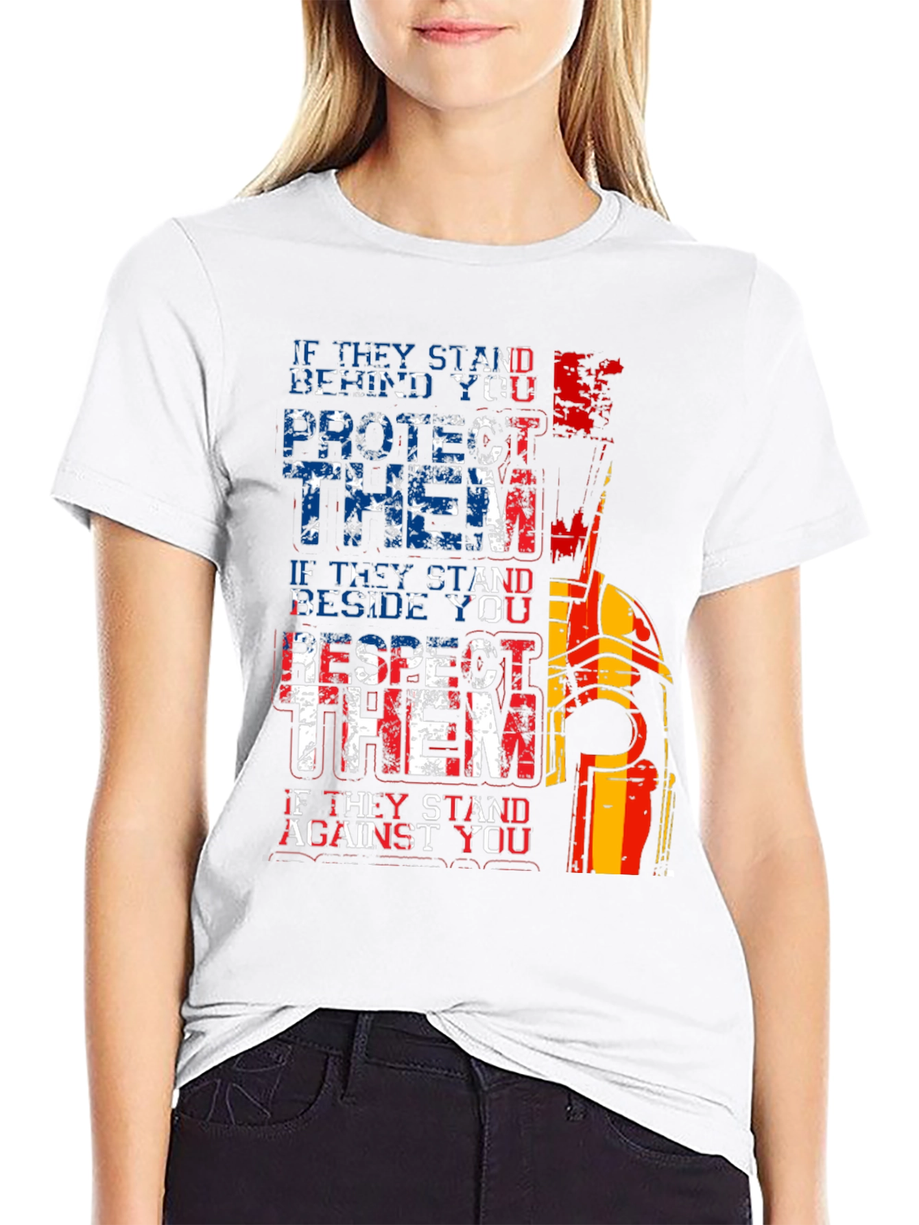 Patriotic Spartan T-Shirt - Protect Respect Stand