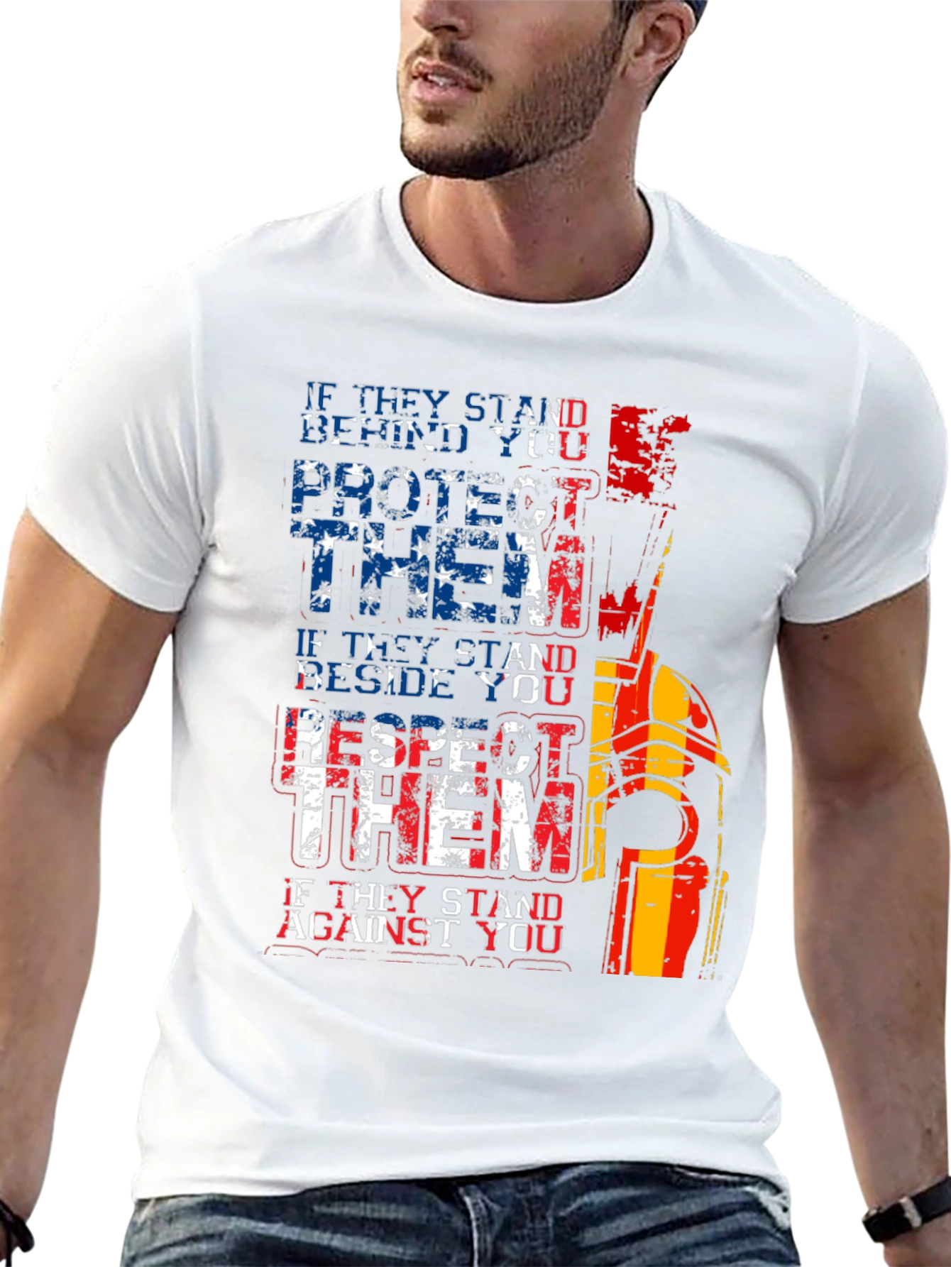 Patriotic Spartan T-Shirt - Protect Respect Stand