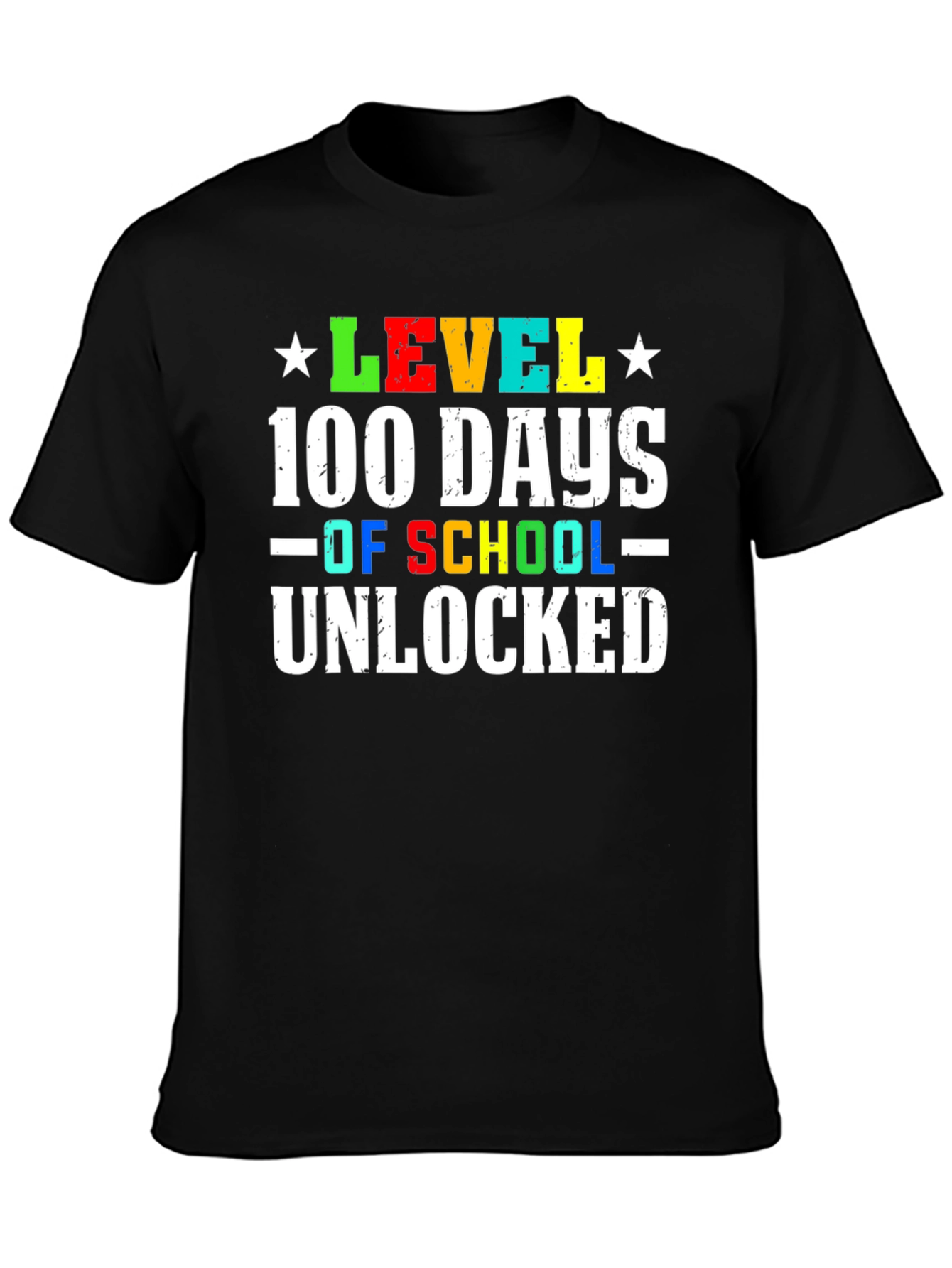 100 Days of School Unlocked Black T-Shirt