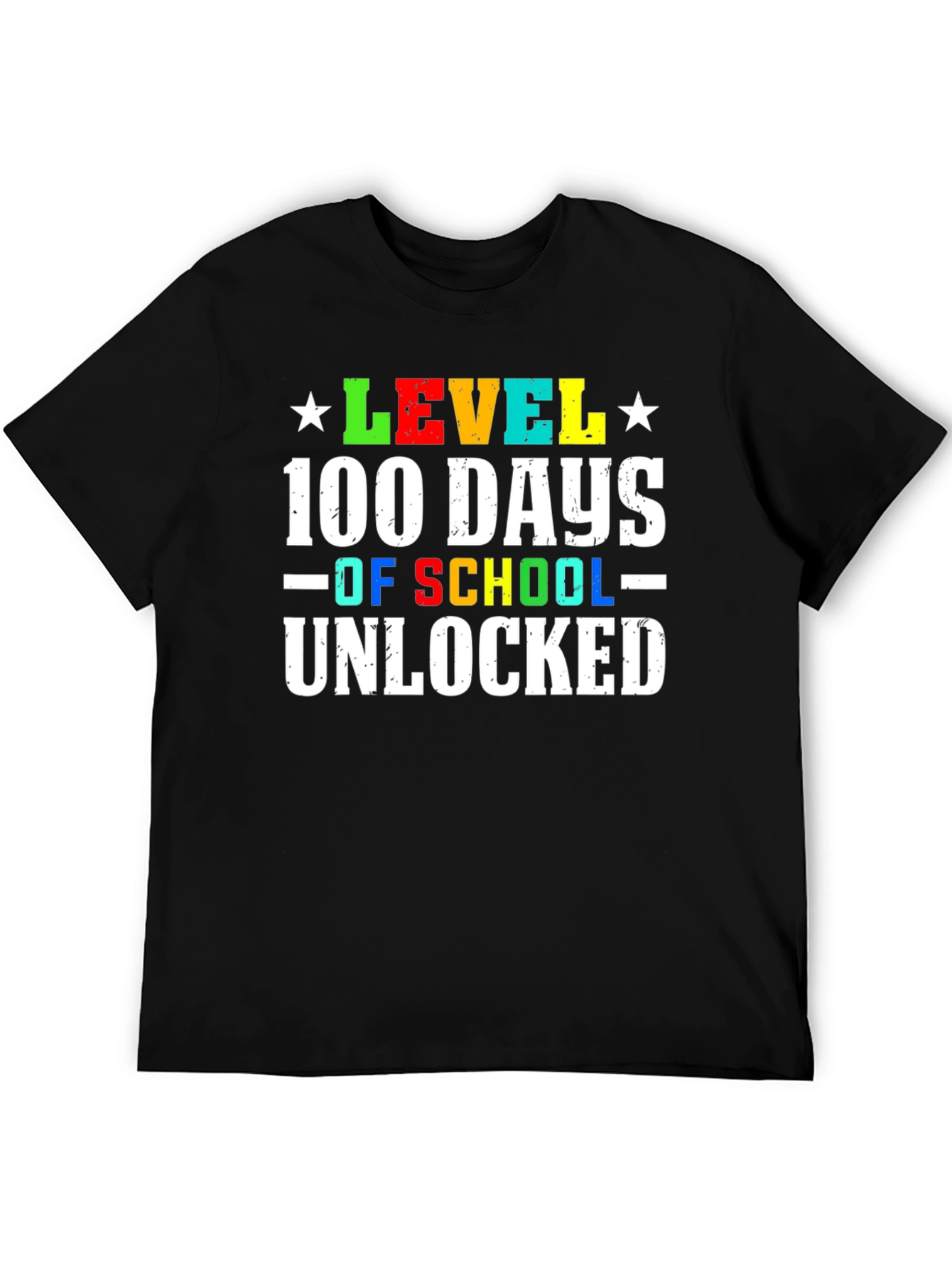100 Days of School Unlocked Black T-Shirt