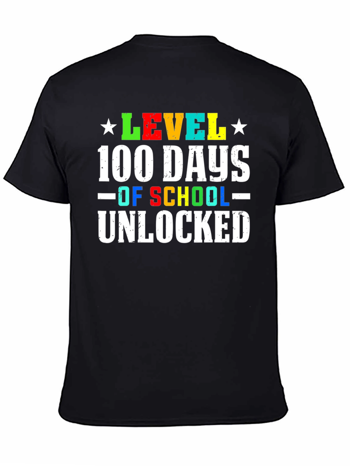 100 Days of School Unlocked Black T-Shirt