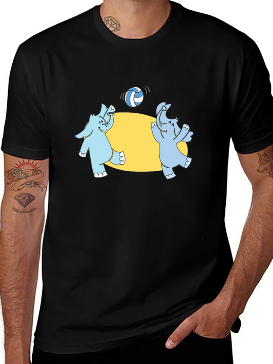 Elephant Volleyball Black T-Shirt