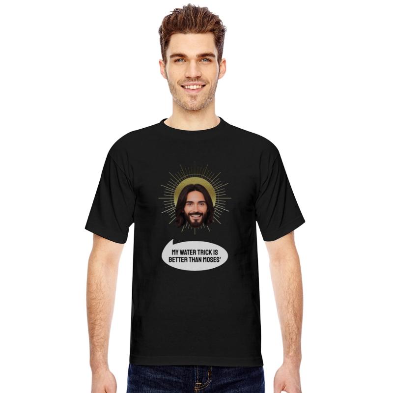 Jesus head with comic speech bubble and funny text