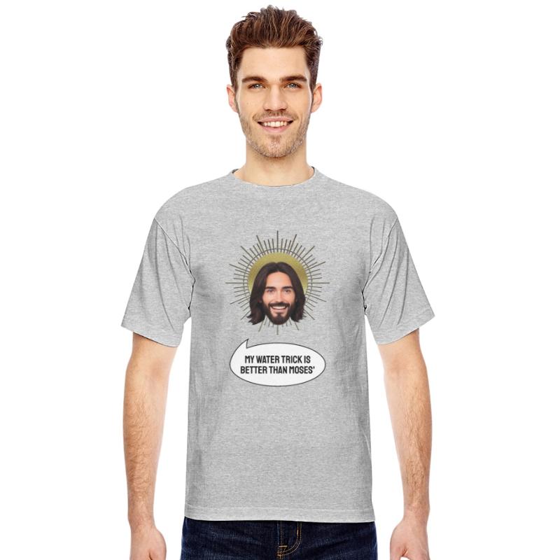 Jesus head with comic speech bubble and funny text