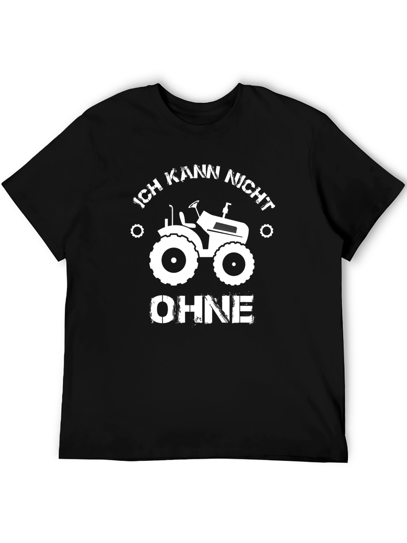 Mens Black Tractor Graphic T-Shirt