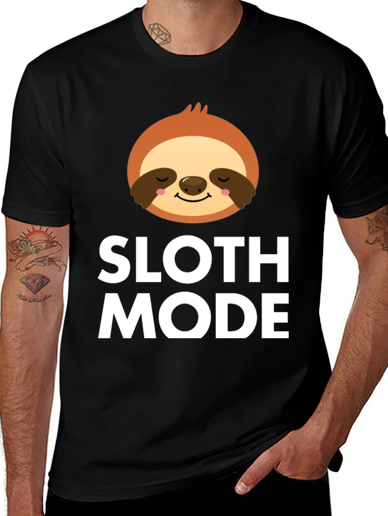 Sloth Mode Tee - Relaxed Fit Comfy Black T-Shirt