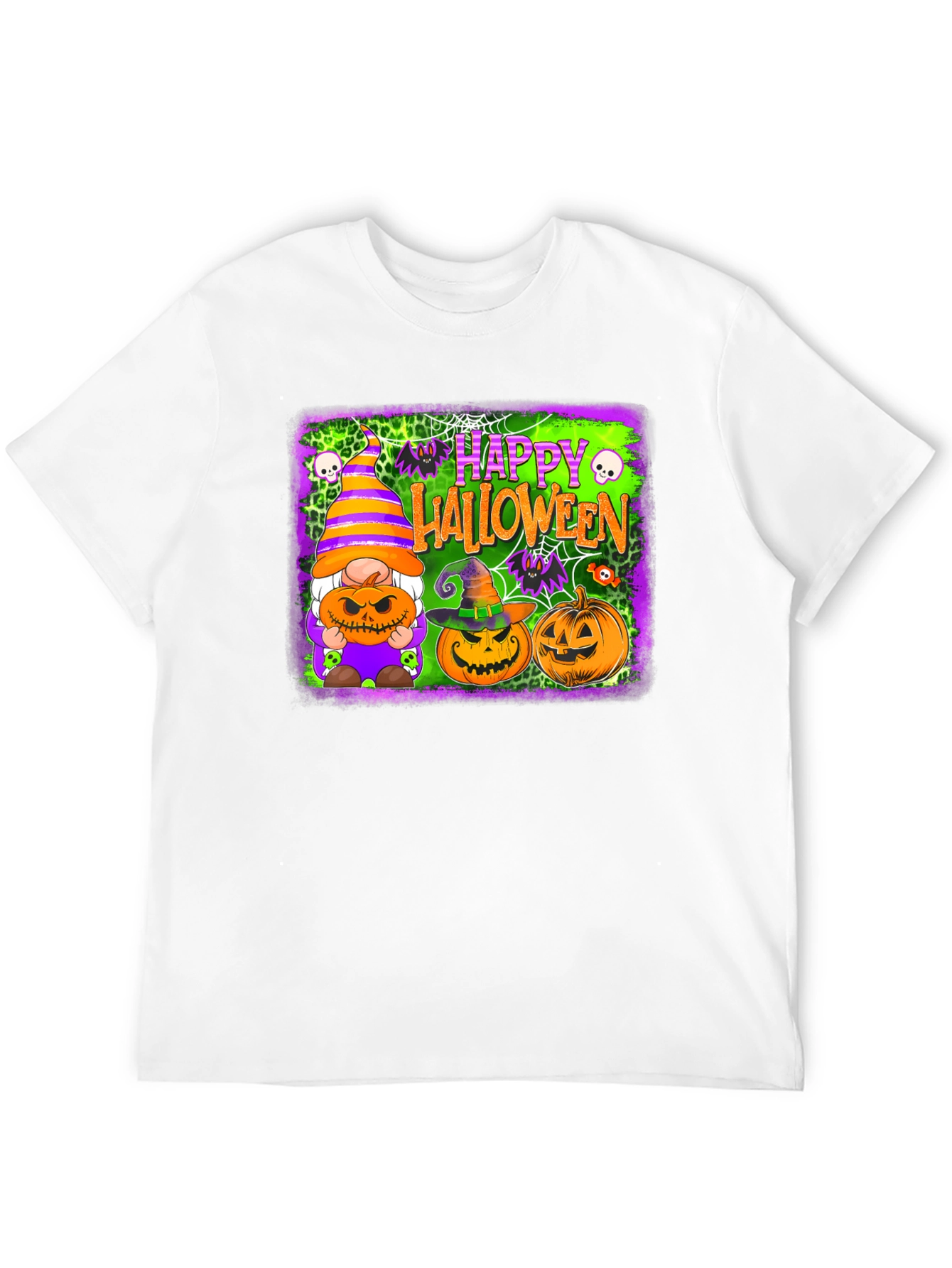 Happy Halloween T-Shirt with Gnome and Pumpkins
