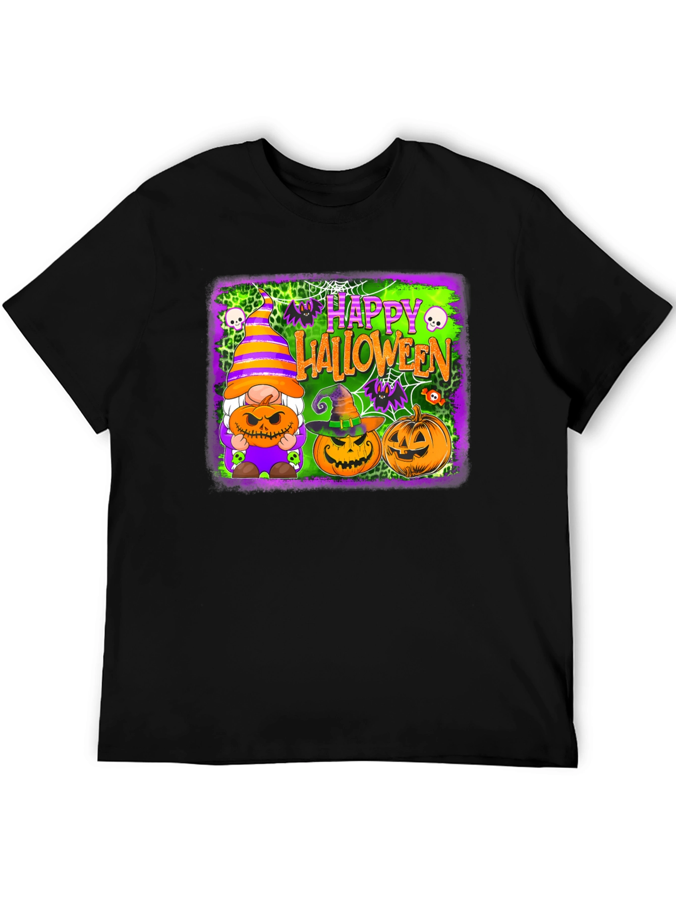 Happy Halloween T-Shirt with Gnome and Pumpkins