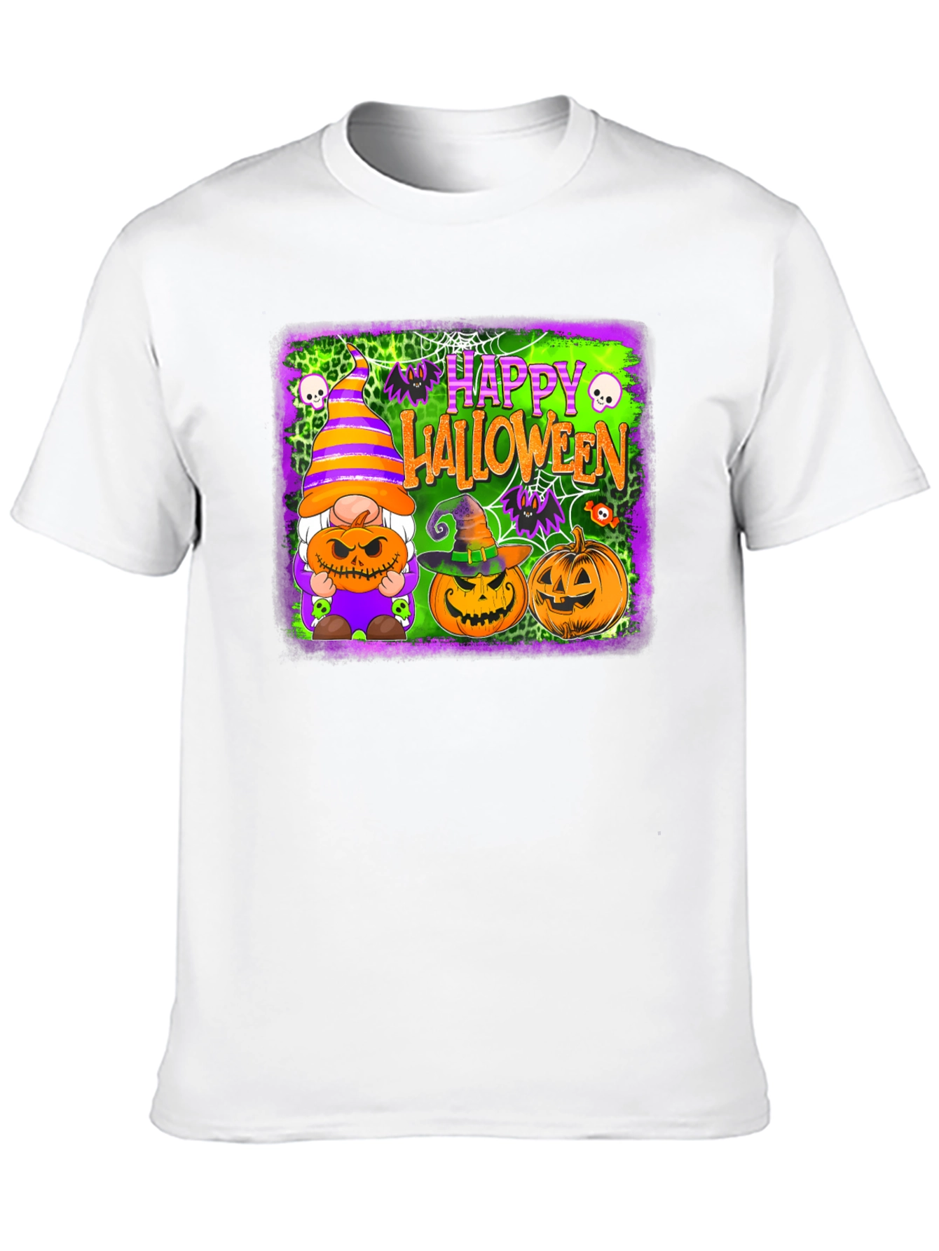 Happy Halloween T-Shirt with Gnome and Pumpkins