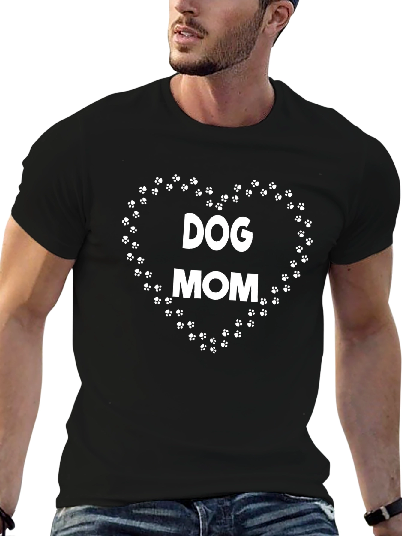 Dog Mom Heart Paw Print T-Shirt