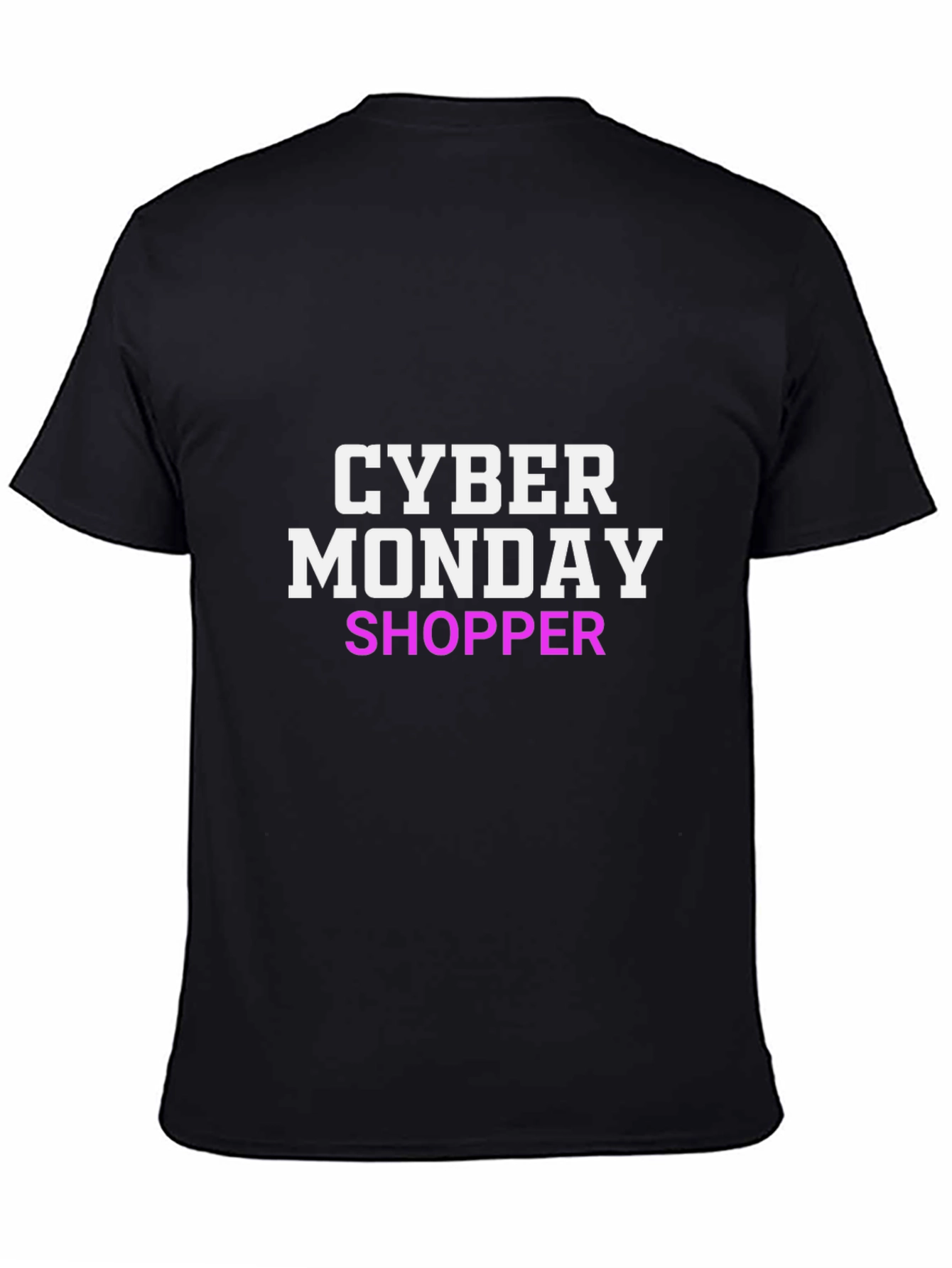 Cyber Monday Shopper T-Shirt Black Cotton Tee