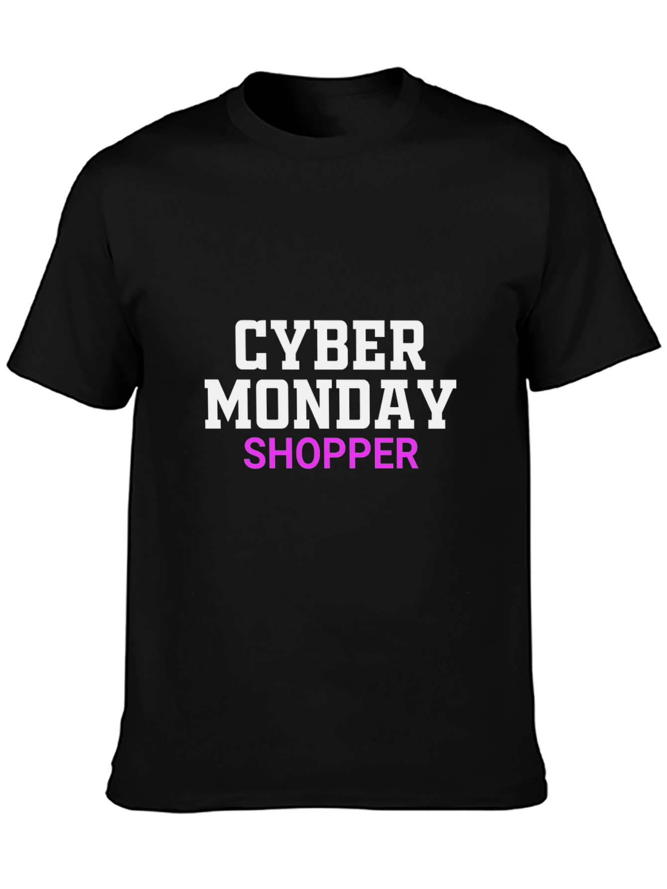 Cyber Monday Shopper T-Shirt Black Cotton Tee