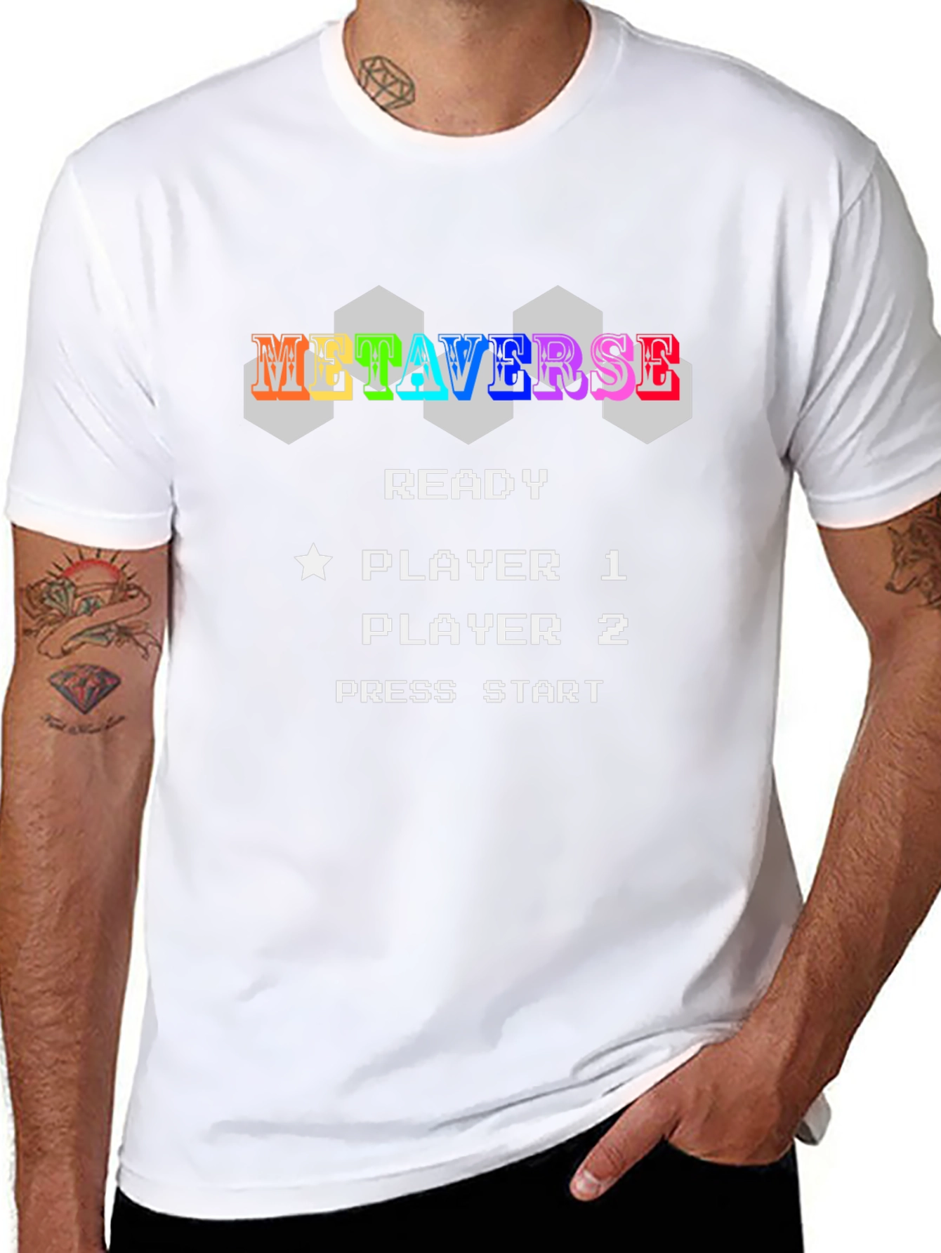 Metaverse Ready Player Tee - Retro Pixel Gamer Style