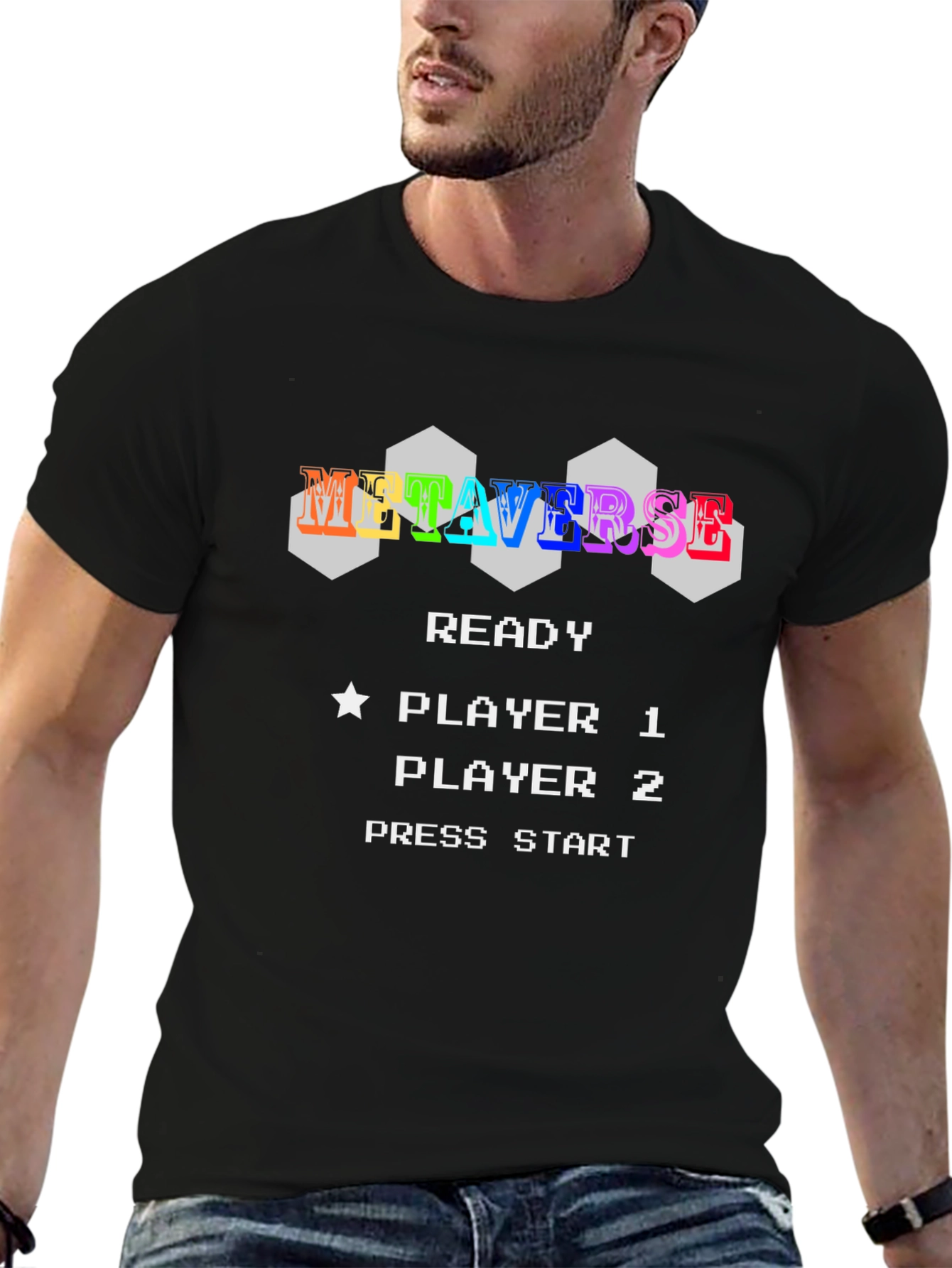Metaverse Ready Player Tee - Retro Pixel Gamer Style