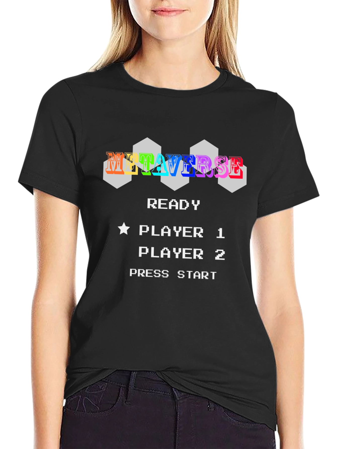 Metaverse Ready Player Tee - Retro Pixel Gamer Style