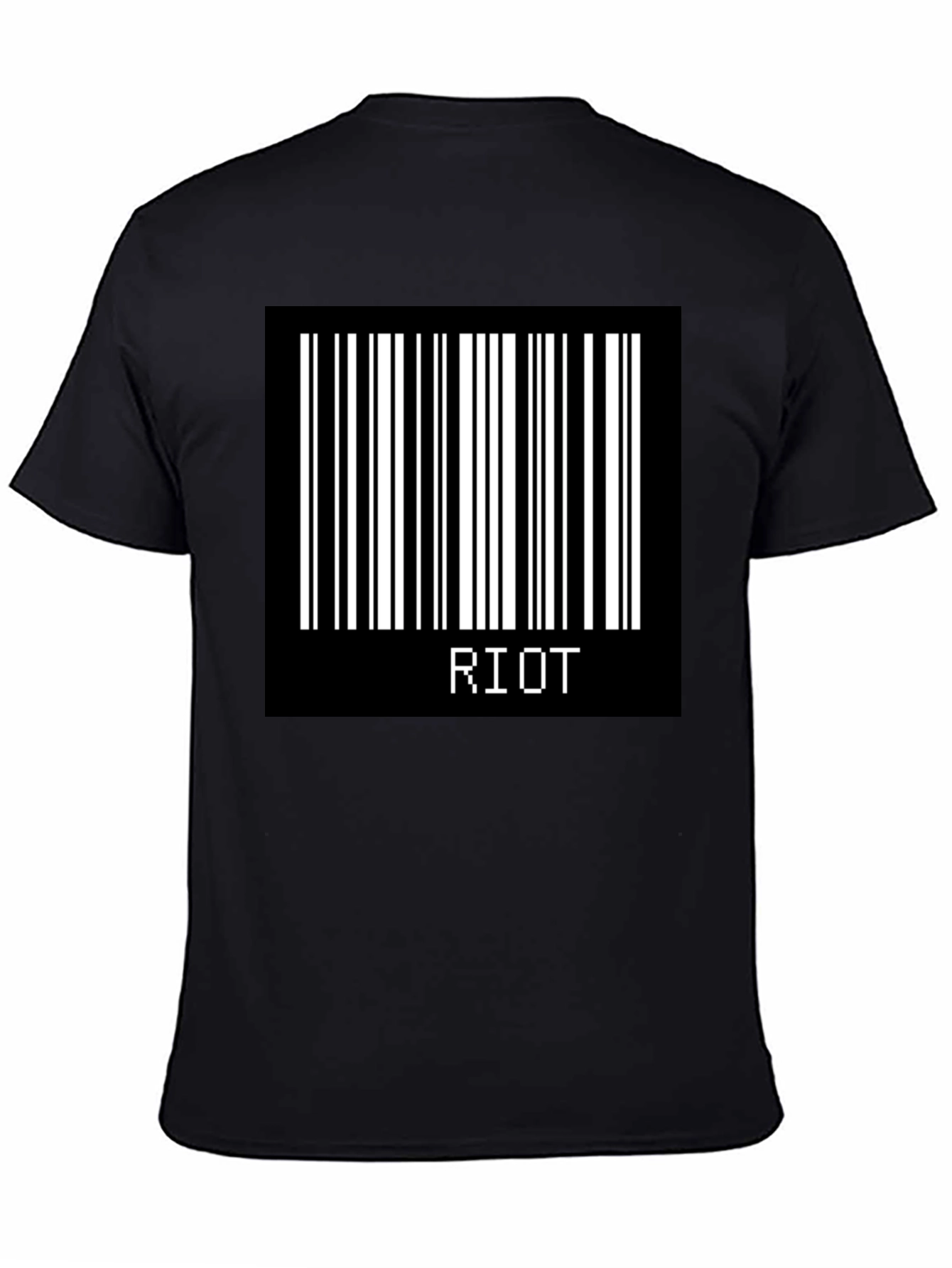 Riot Barcode Graphic T-Shirt - Black Cotton Tee