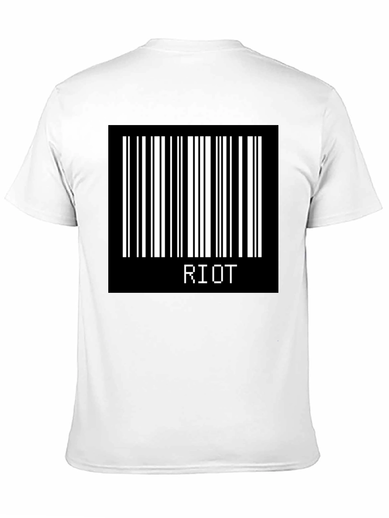 Riot Barcode Graphic T-Shirt - Black Cotton Tee