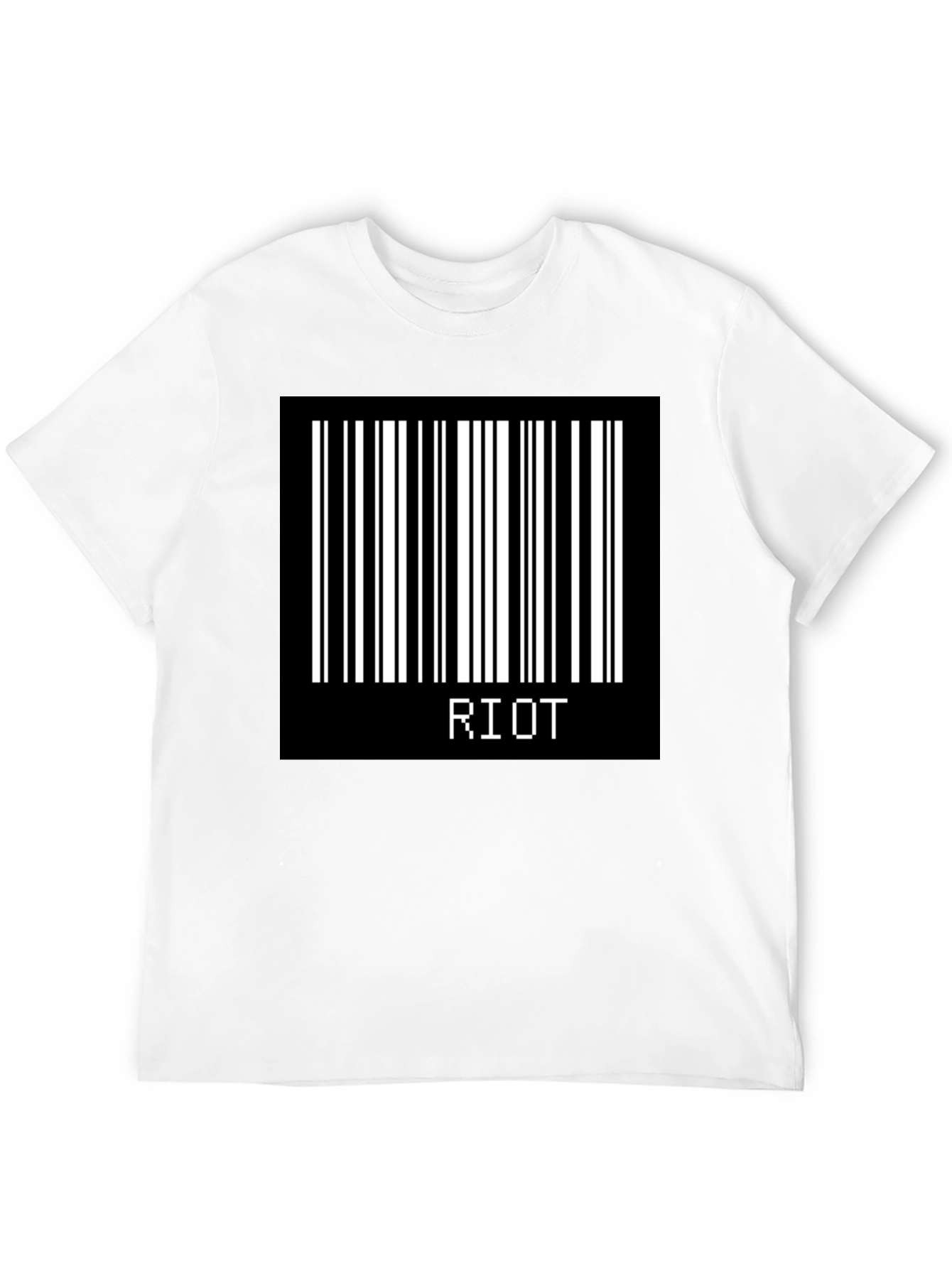 Riot Barcode Graphic T-Shirt - Black Cotton Tee