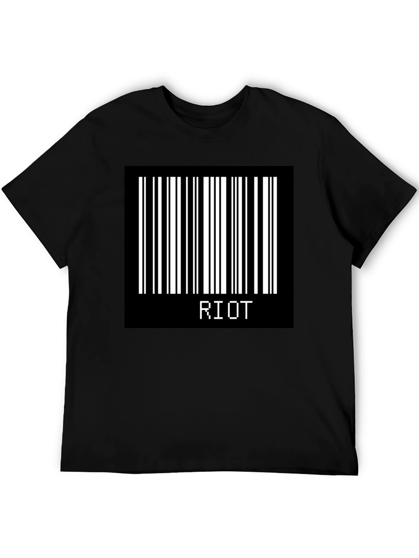 Riot Barcode Graphic T-Shirt - Black Cotton Tee