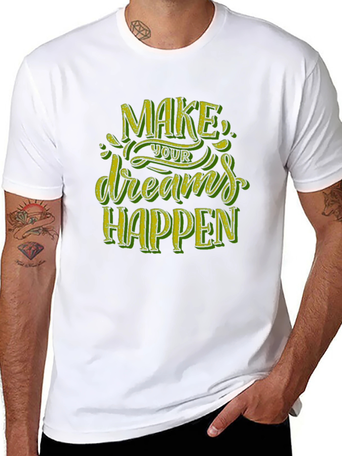 Motivational Graphic Tee - Make Your Dreams Happen