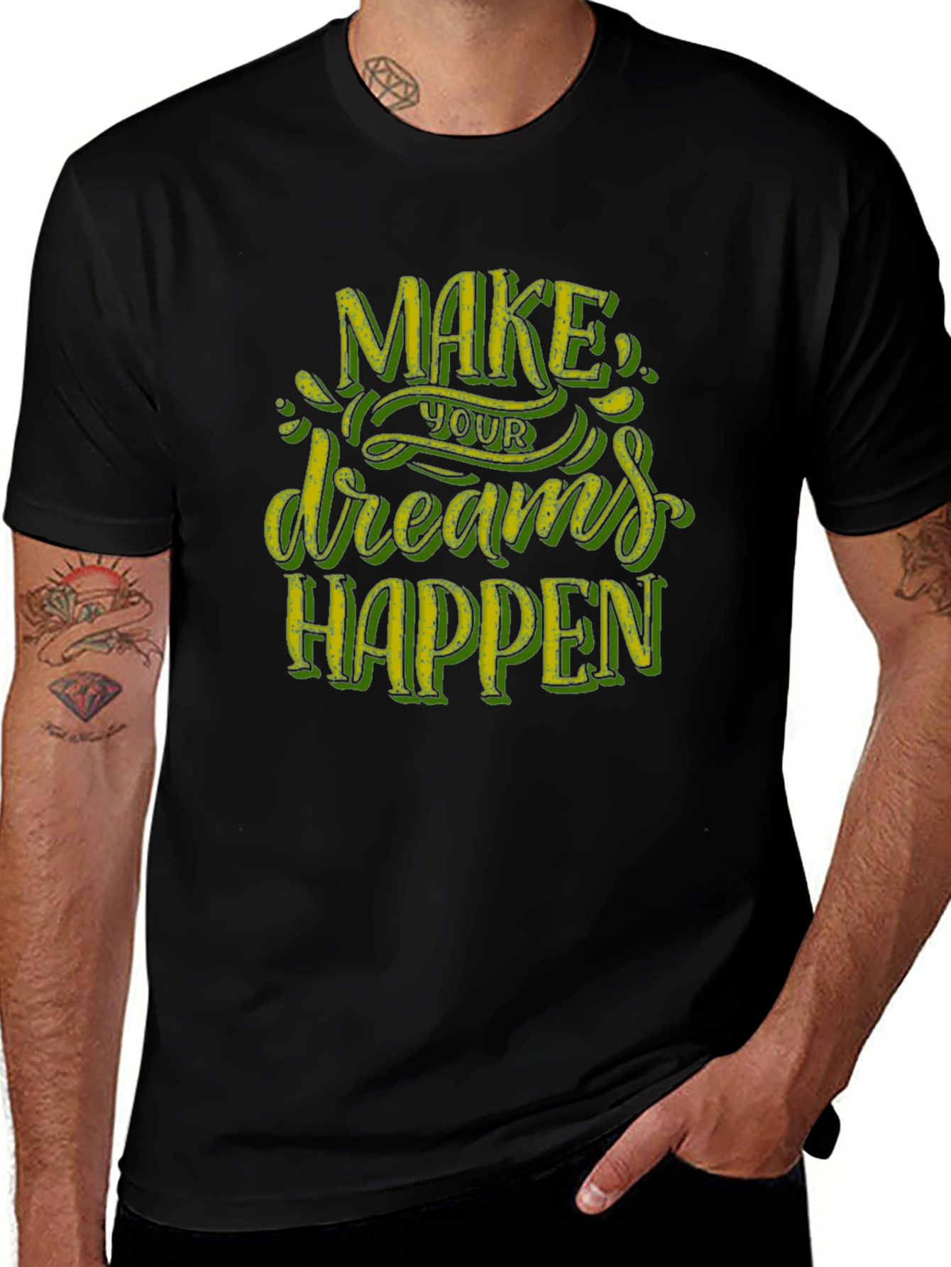 Motivational Graphic Tee - Make Your Dreams Happen