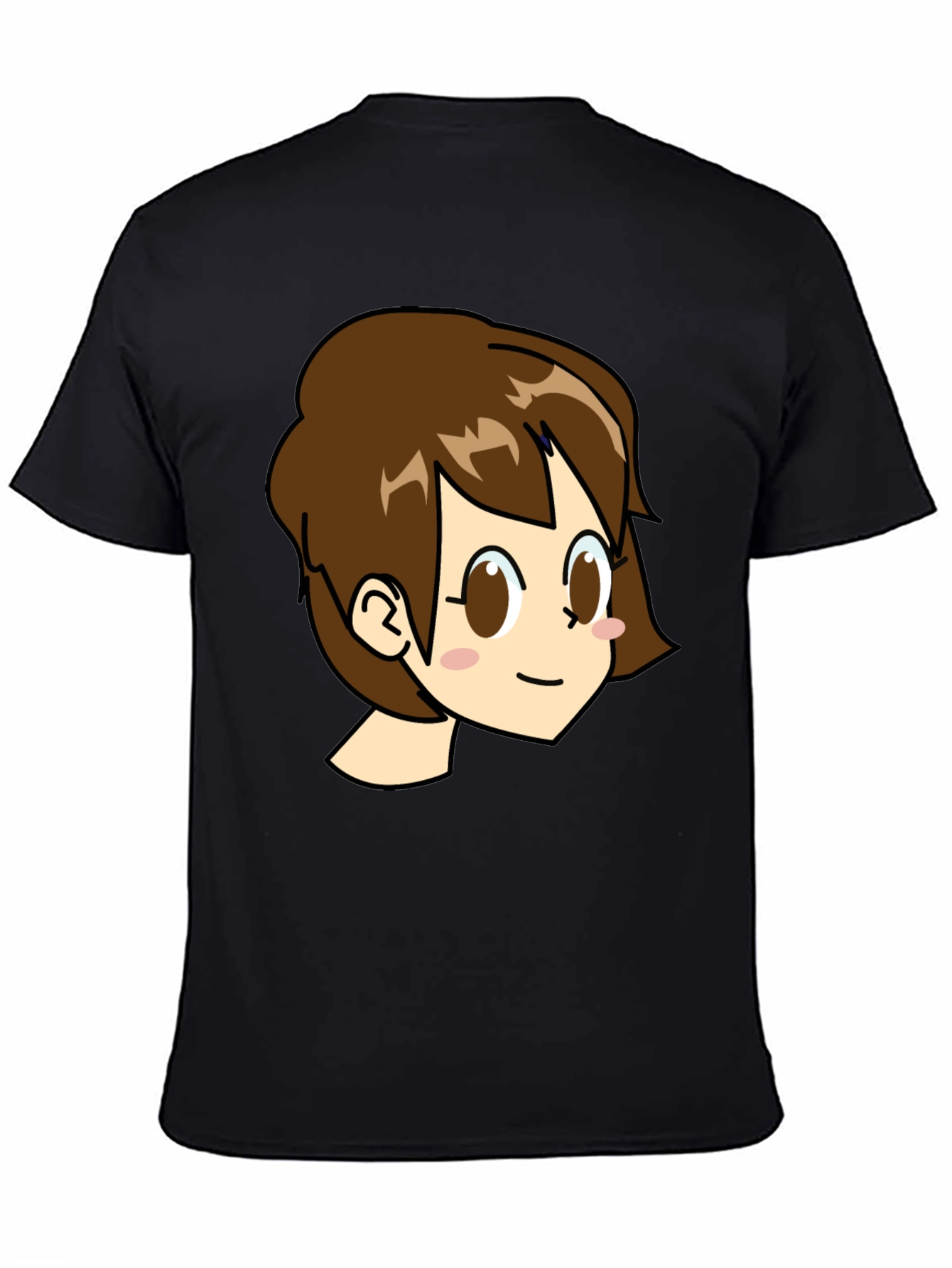 Cute Anime Girl Graphic Black T-Shirt