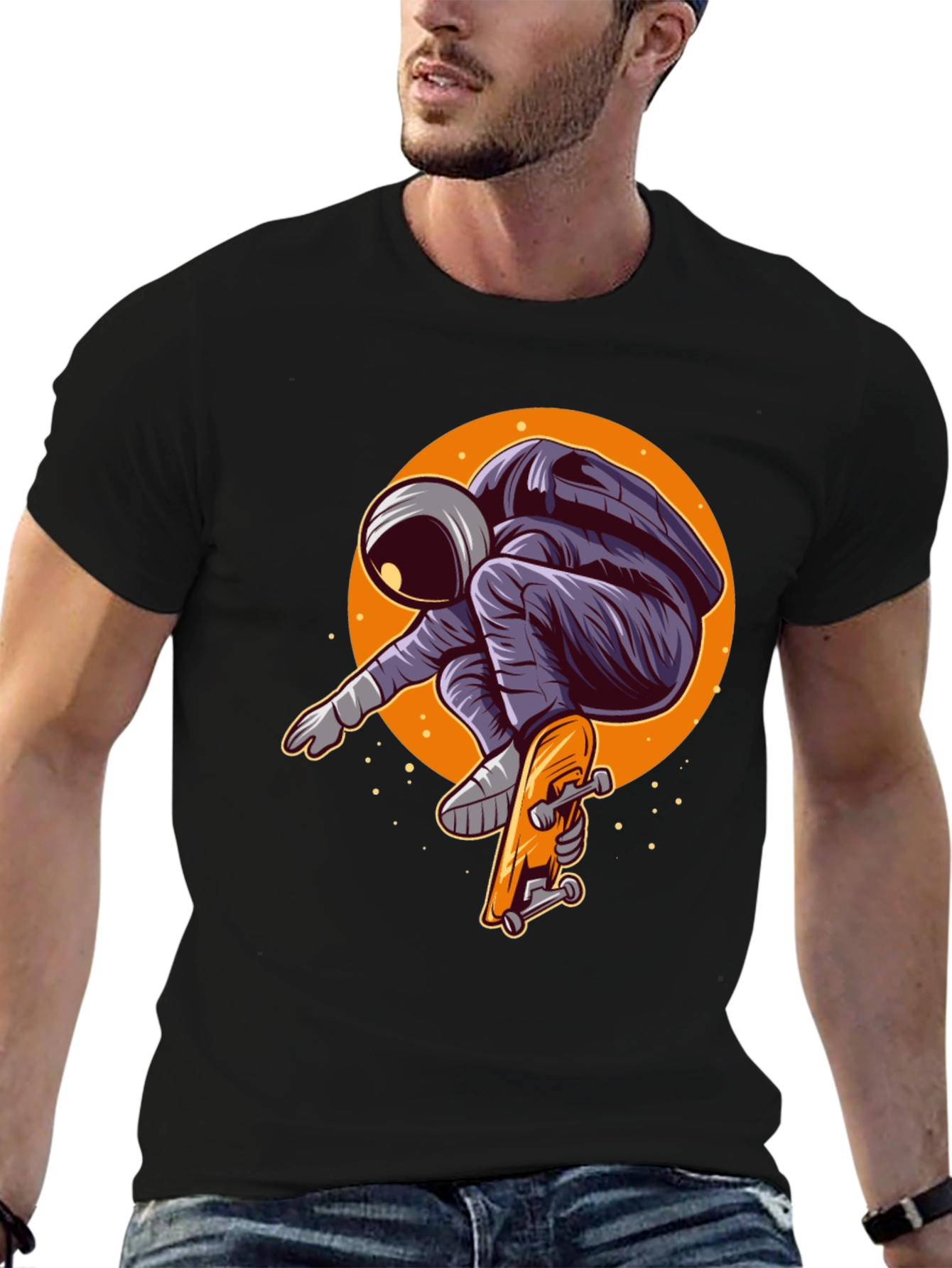 Astronaut Skateboarder Graphic Tee