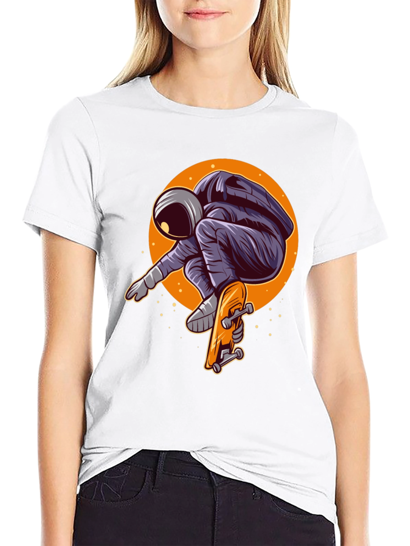 Astronaut Skateboarder Graphic Tee