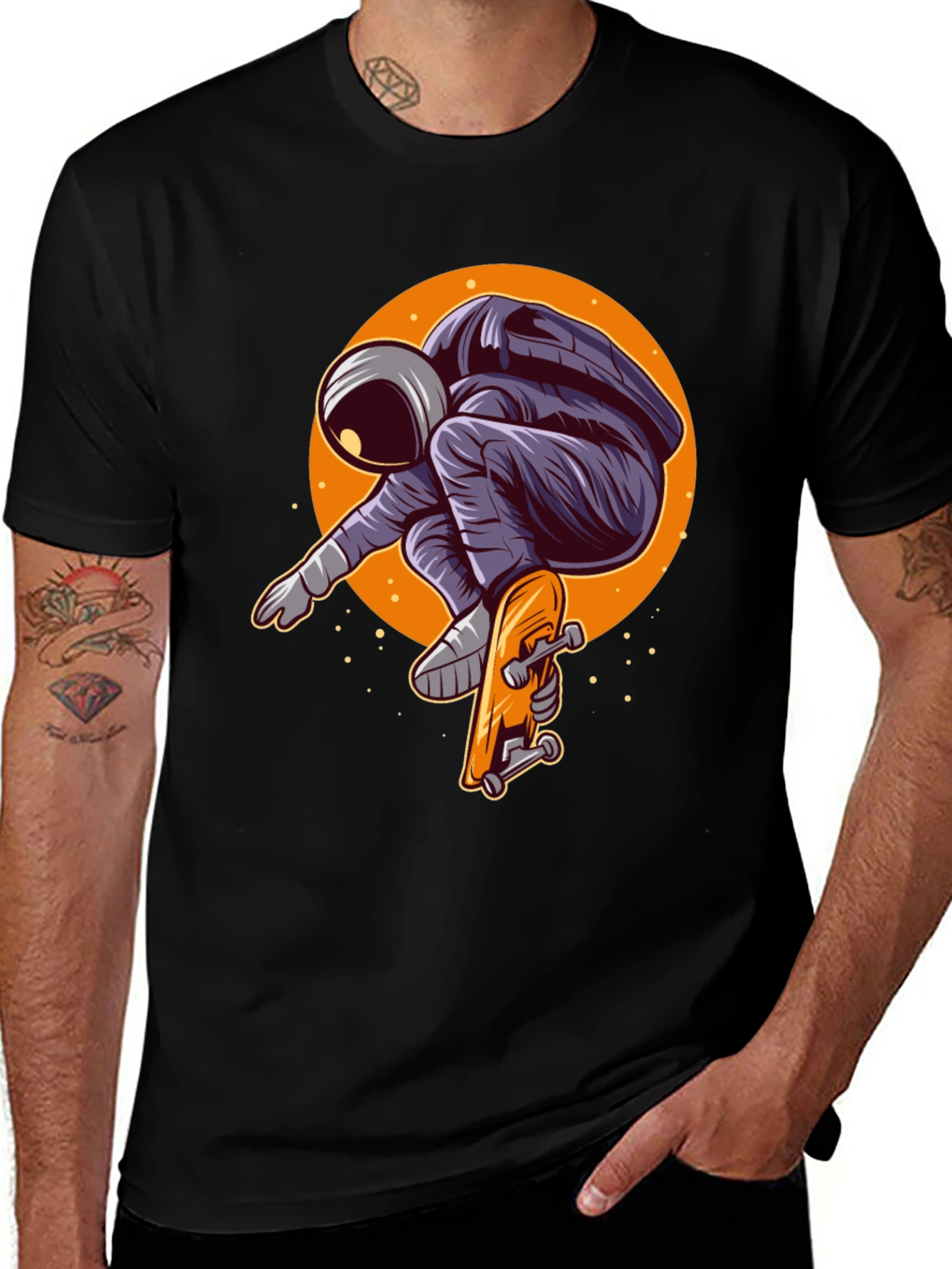 Astronaut Skateboarder Graphic Tee