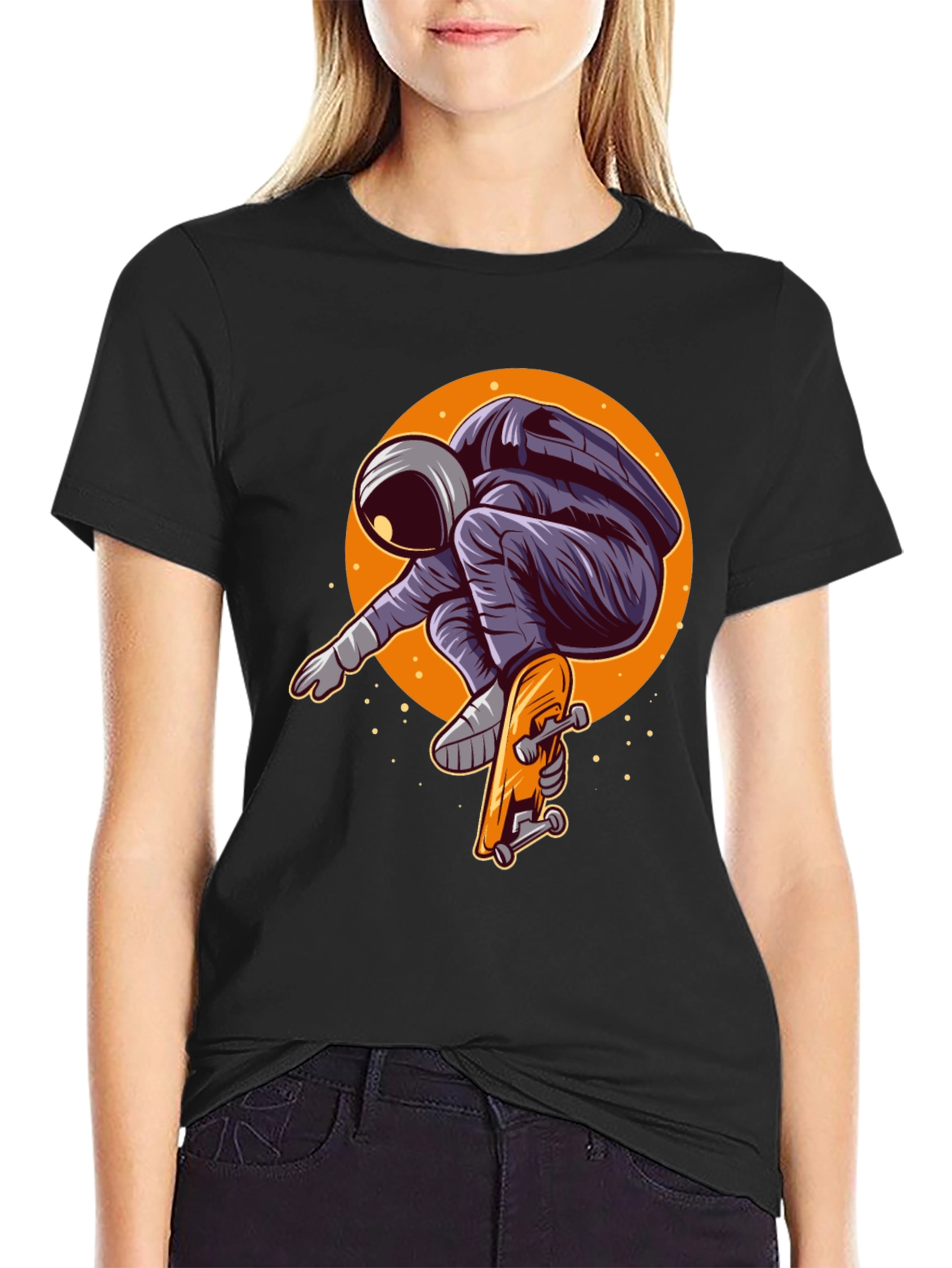 Astronaut Skateboarder Graphic Tee