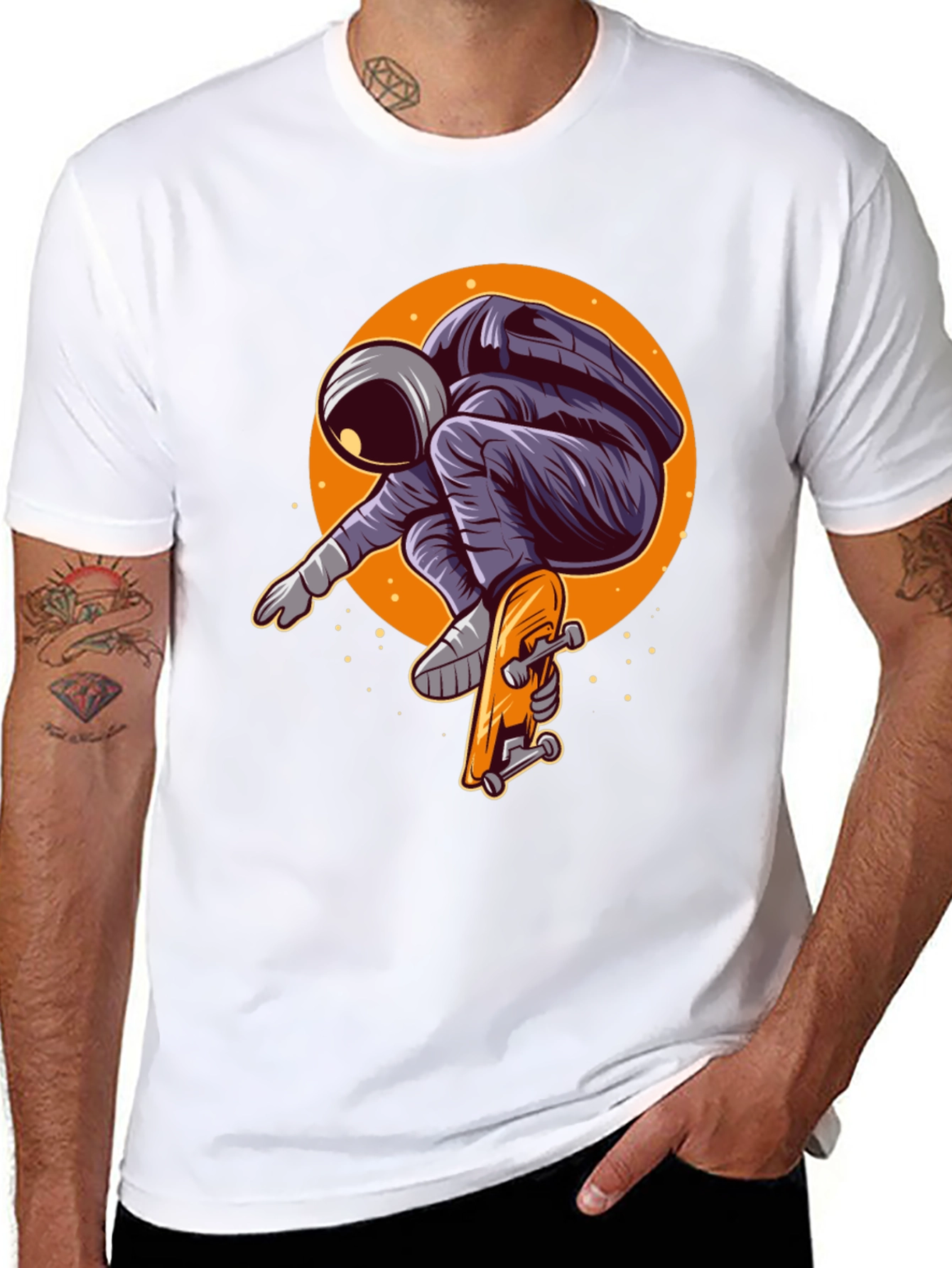 Astronaut Skateboarder Graphic Tee