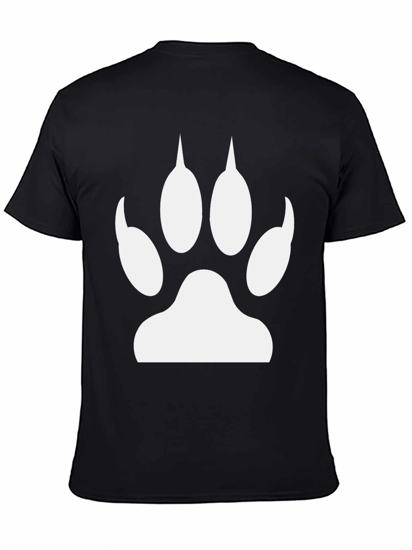 Paw Print Graphic Tee - Black Casual Shirt