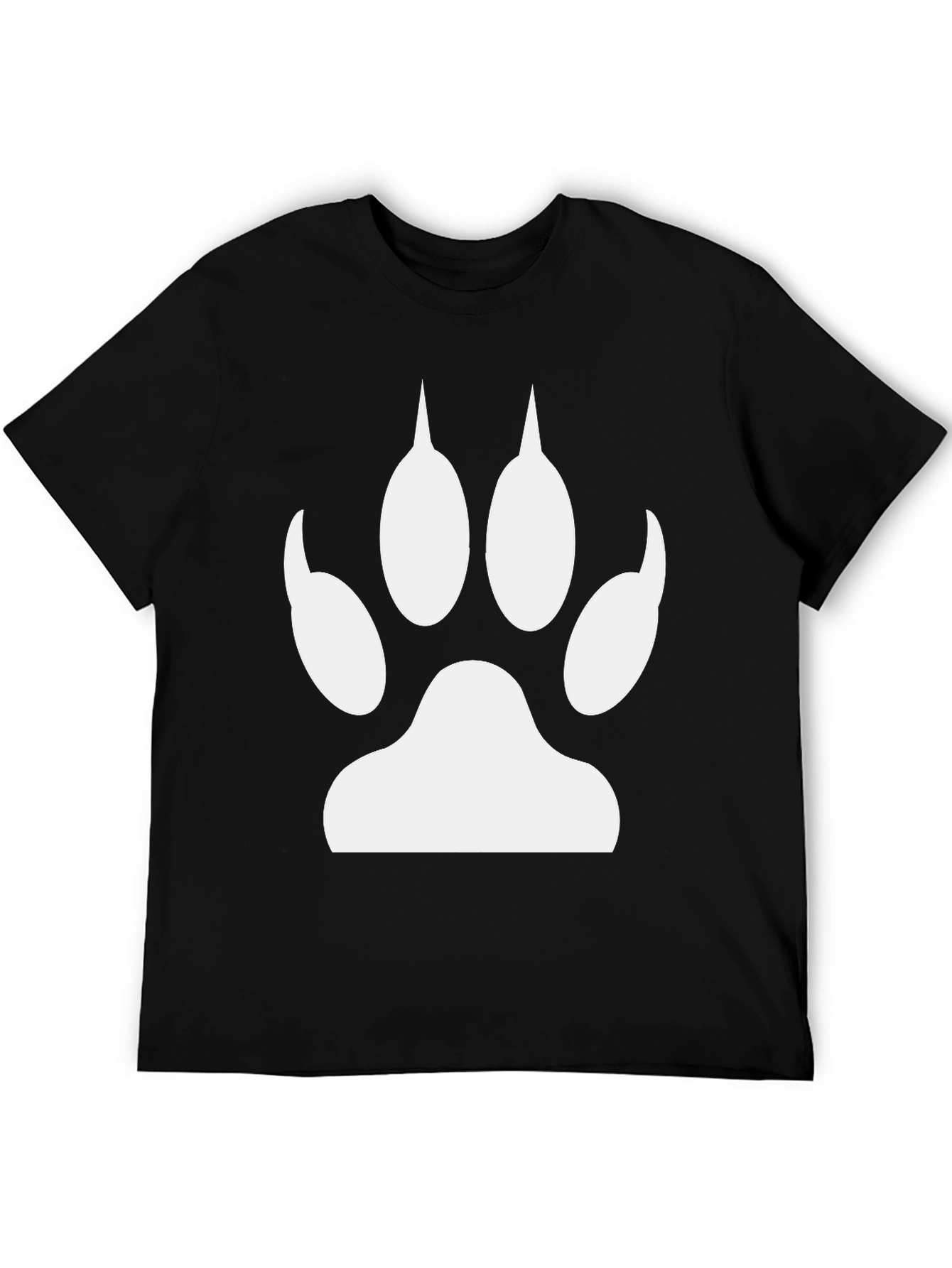 Paw Print Graphic Tee - Black Casual Shirt