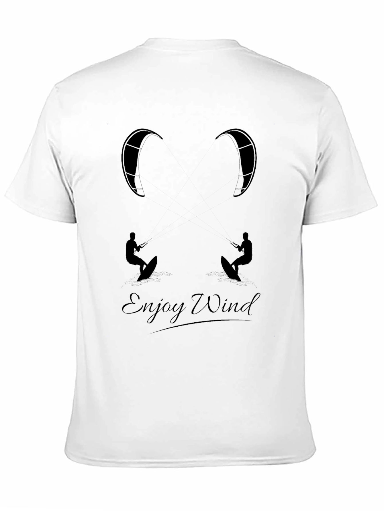 Enjoy Wind Black Graphic Tee - Kitesurfing T-Shirt
