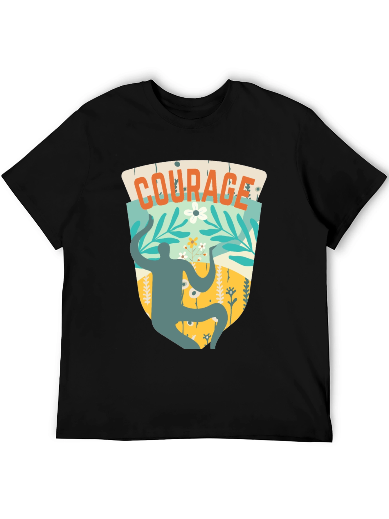 Courage Graphic T-Shirt - Black Cotton Tee