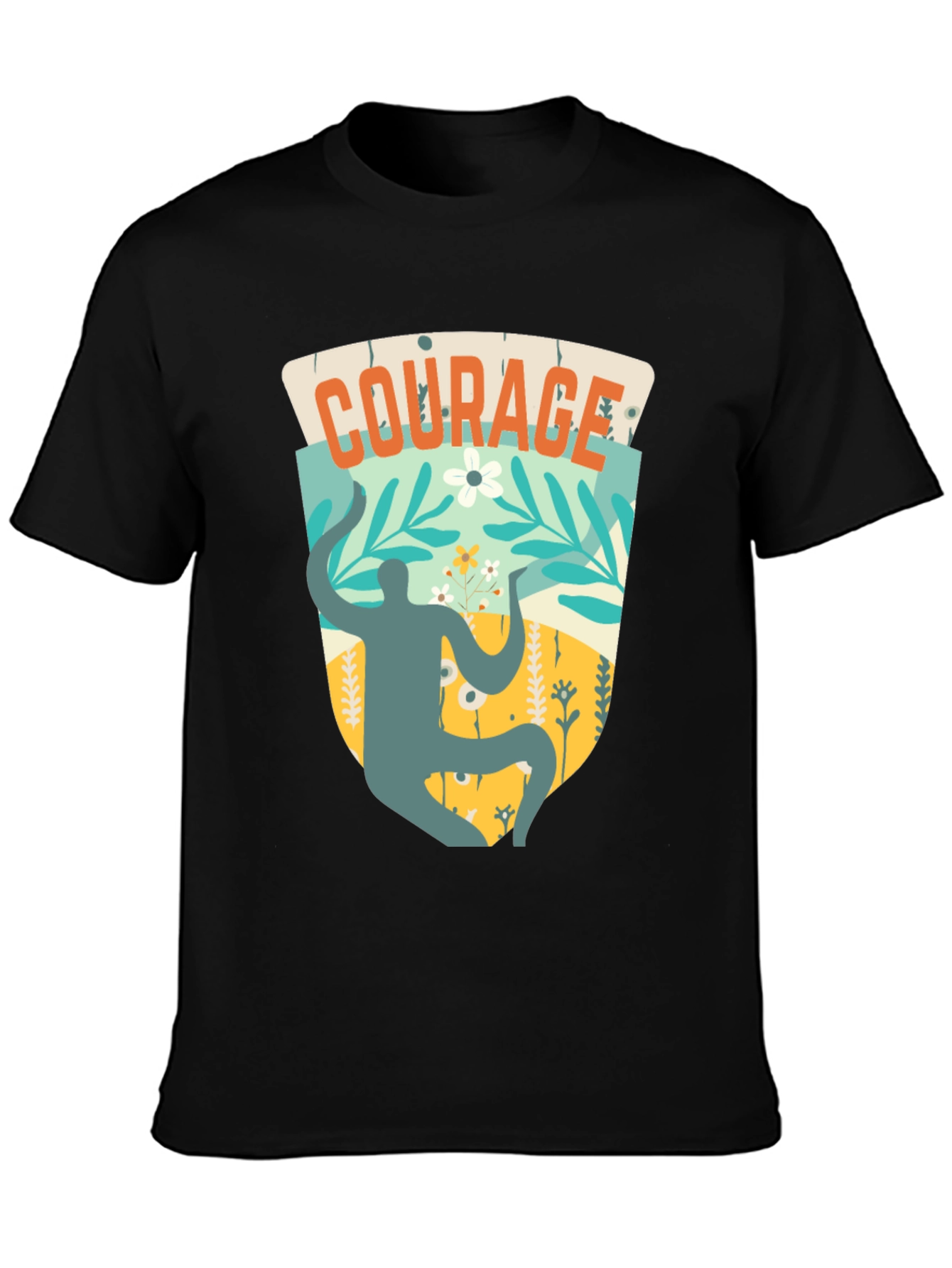 Courage Graphic T-Shirt - Black Cotton Tee