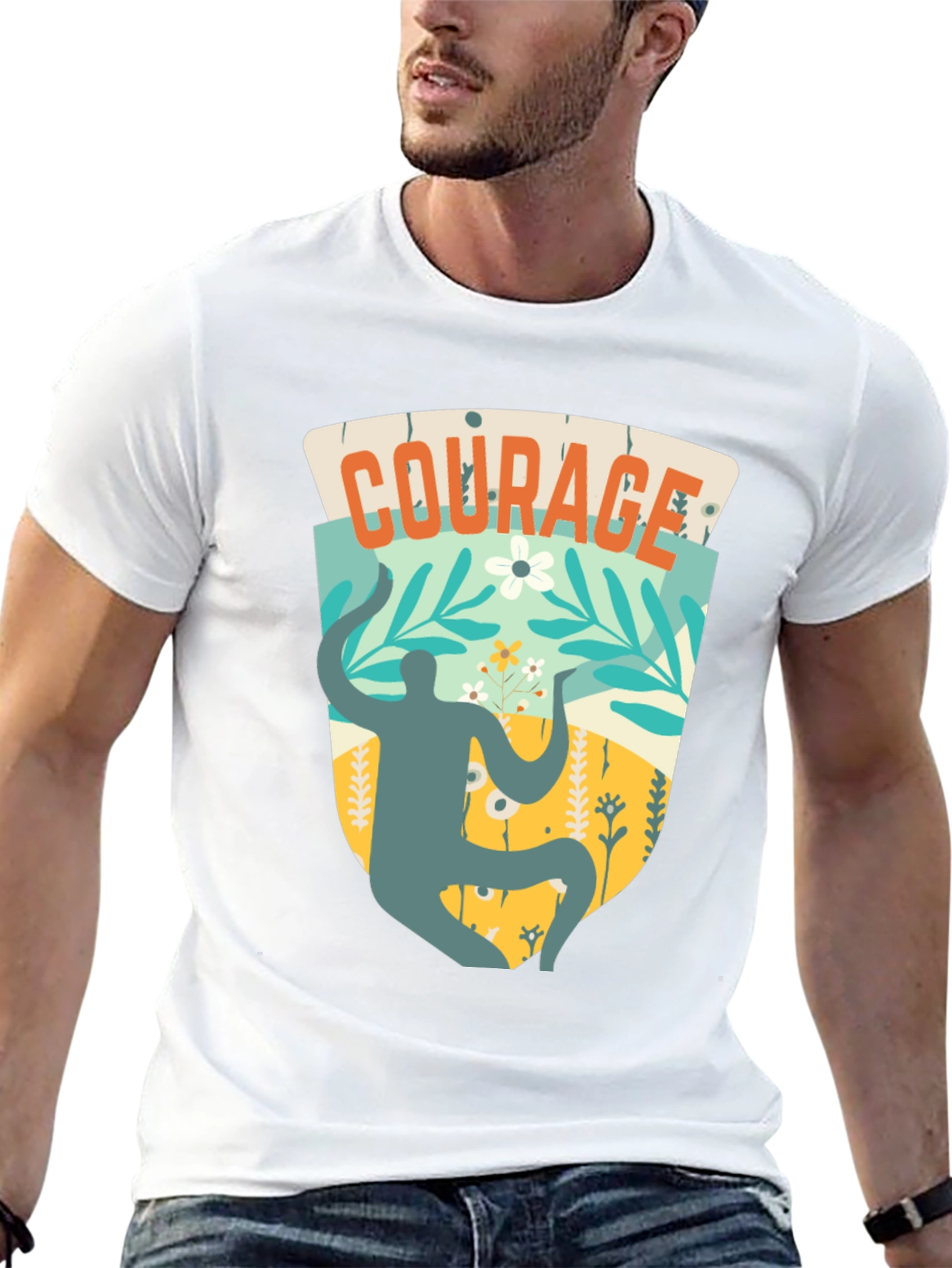 Courage Graphic T-Shirt - Black Cotton Tee