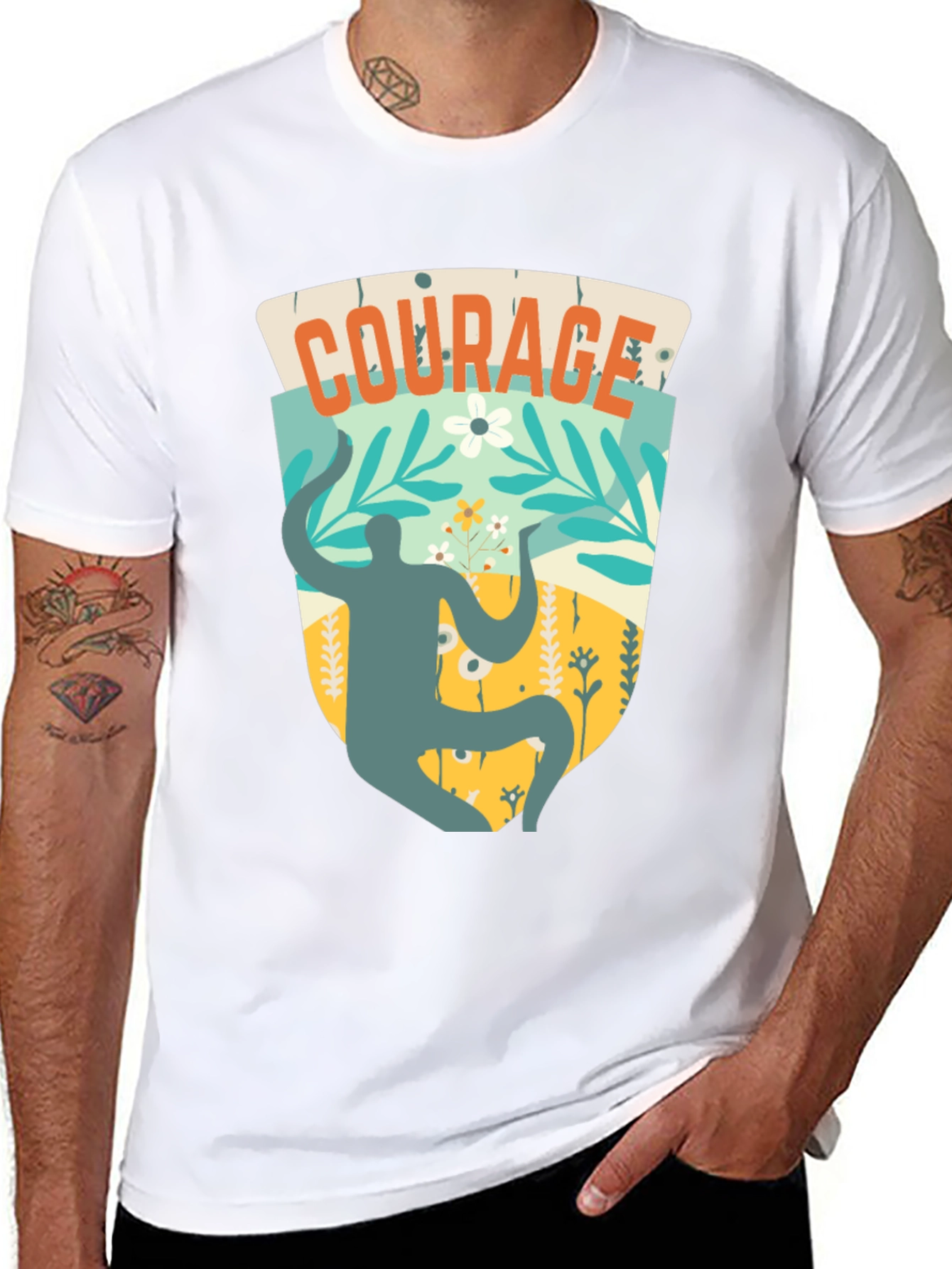 Courage Graphic T-Shirt - Black Cotton Tee