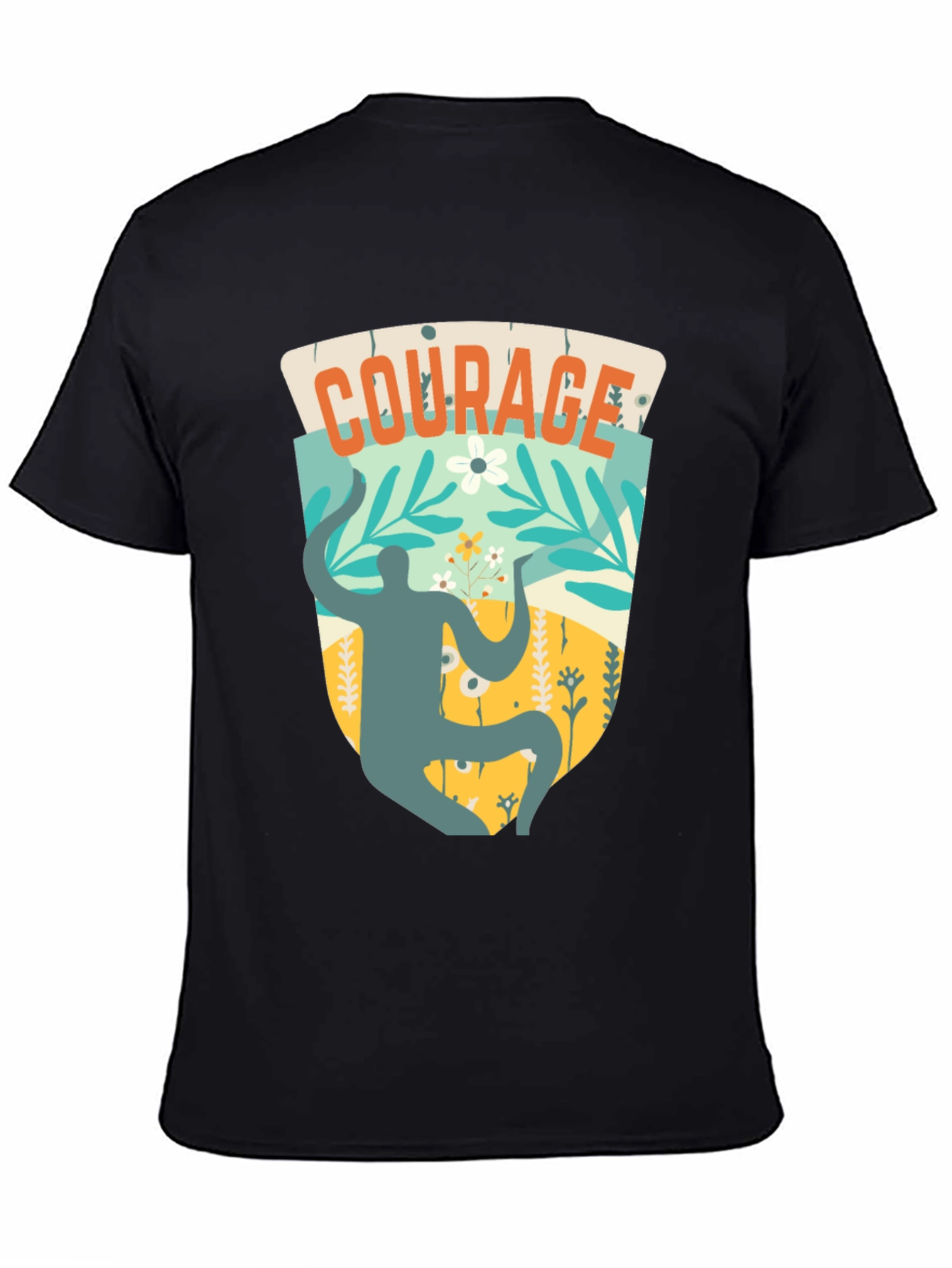 Courage Graphic T-Shirt - Black Cotton Tee
