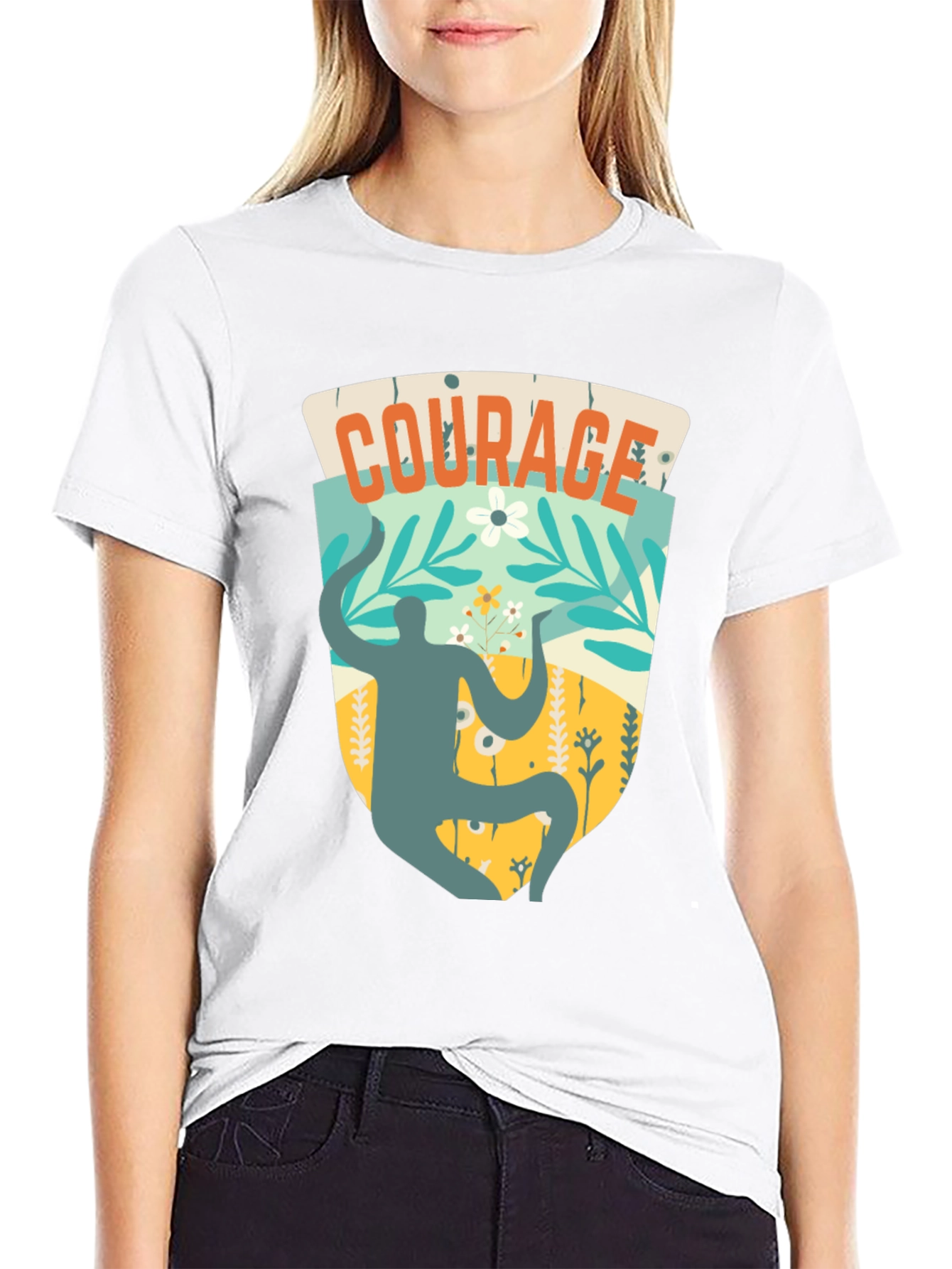 Courage Graphic T-Shirt - Black Cotton Tee