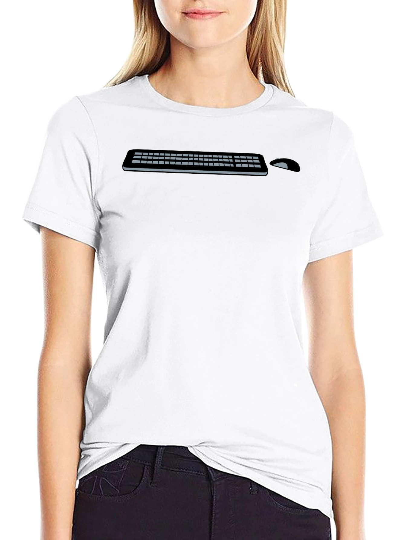 Black Keyboard Mouse Graphic Tee - Geek Chic T-Shirt