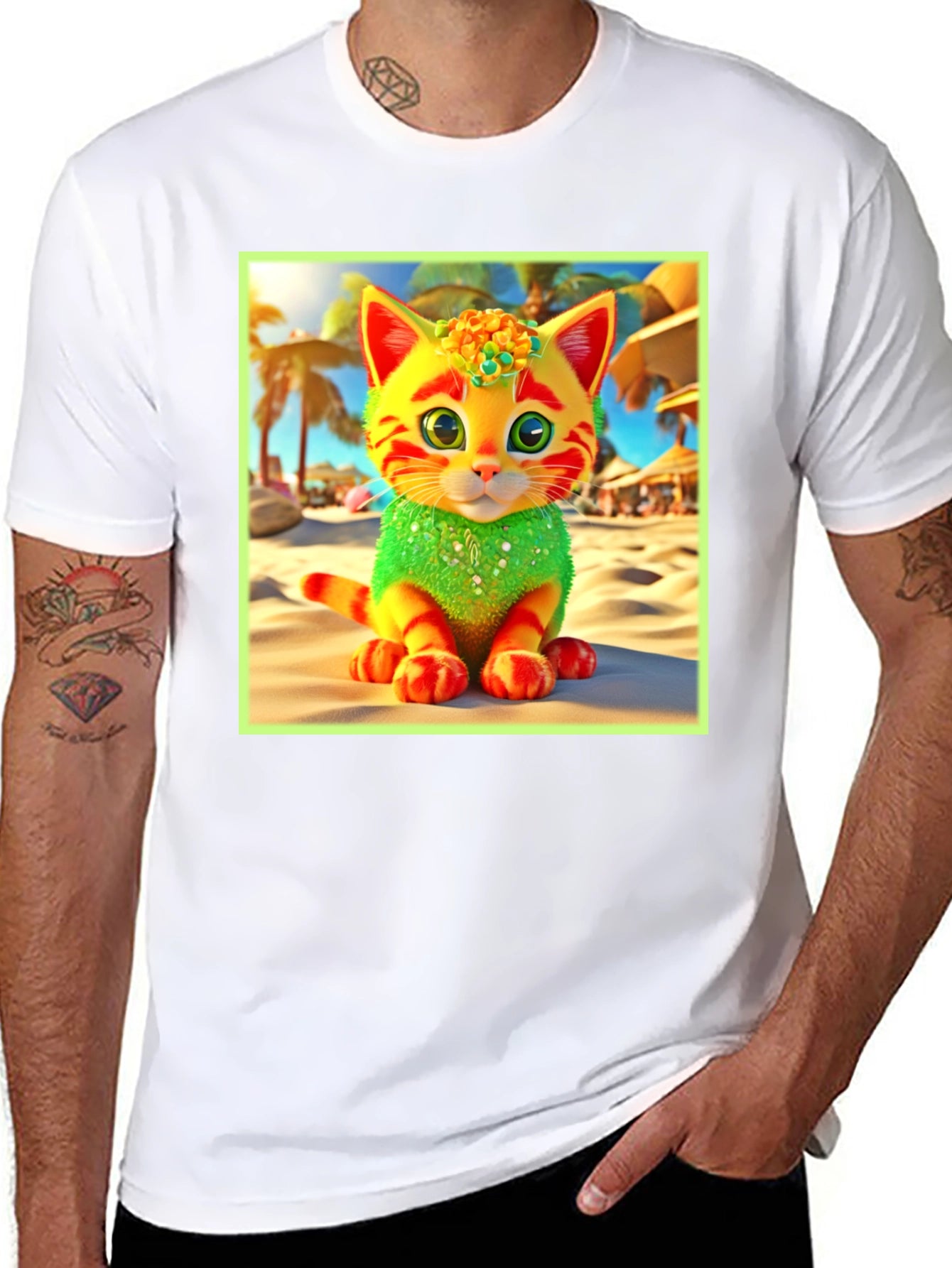 Beach Kitty Graphic T-Shirt