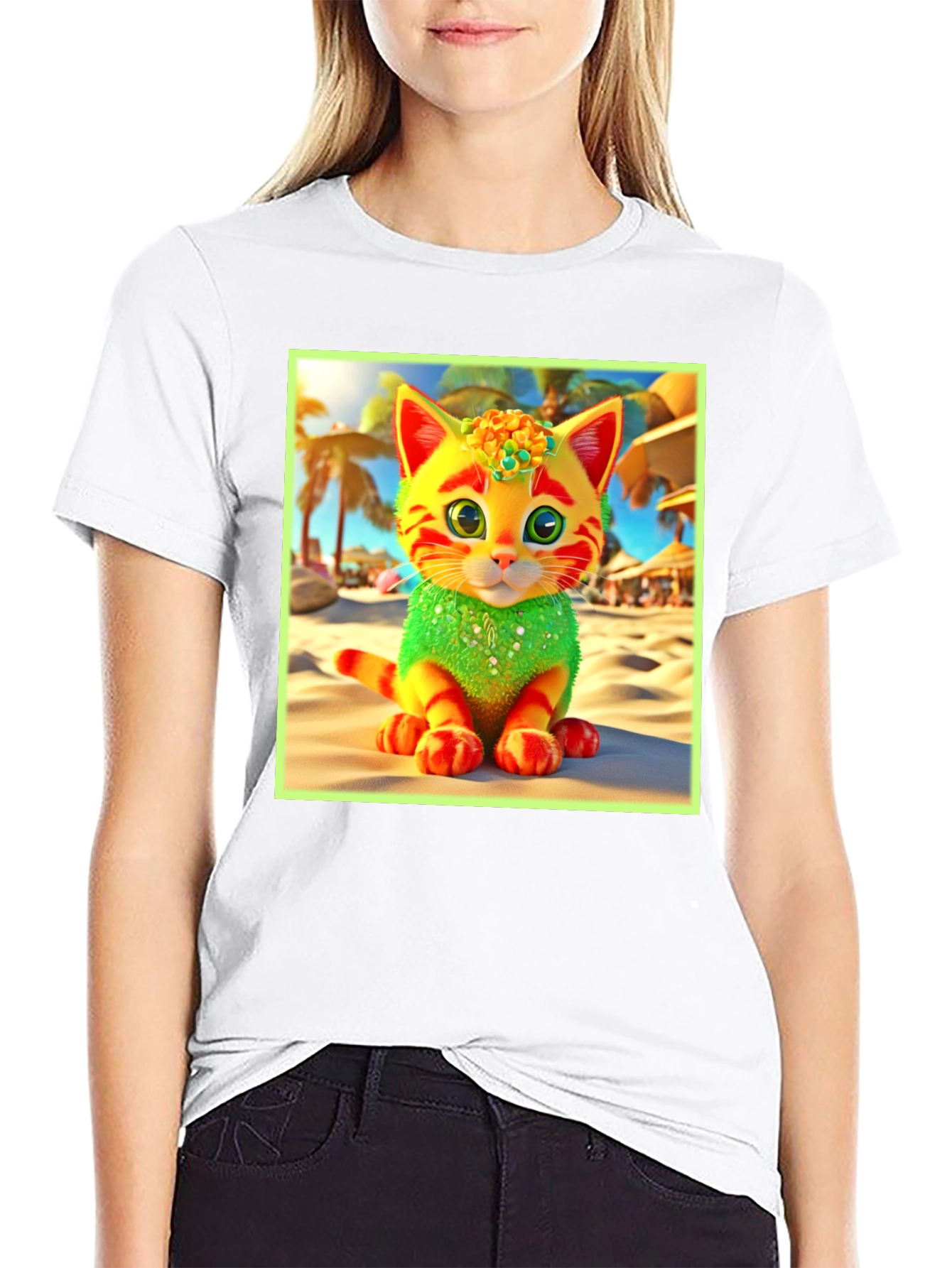 Beach Kitty Graphic T-Shirt