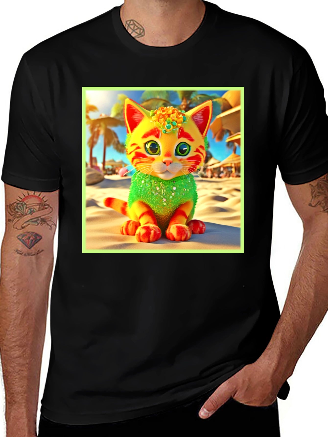 Beach Kitty Graphic T-Shirt
