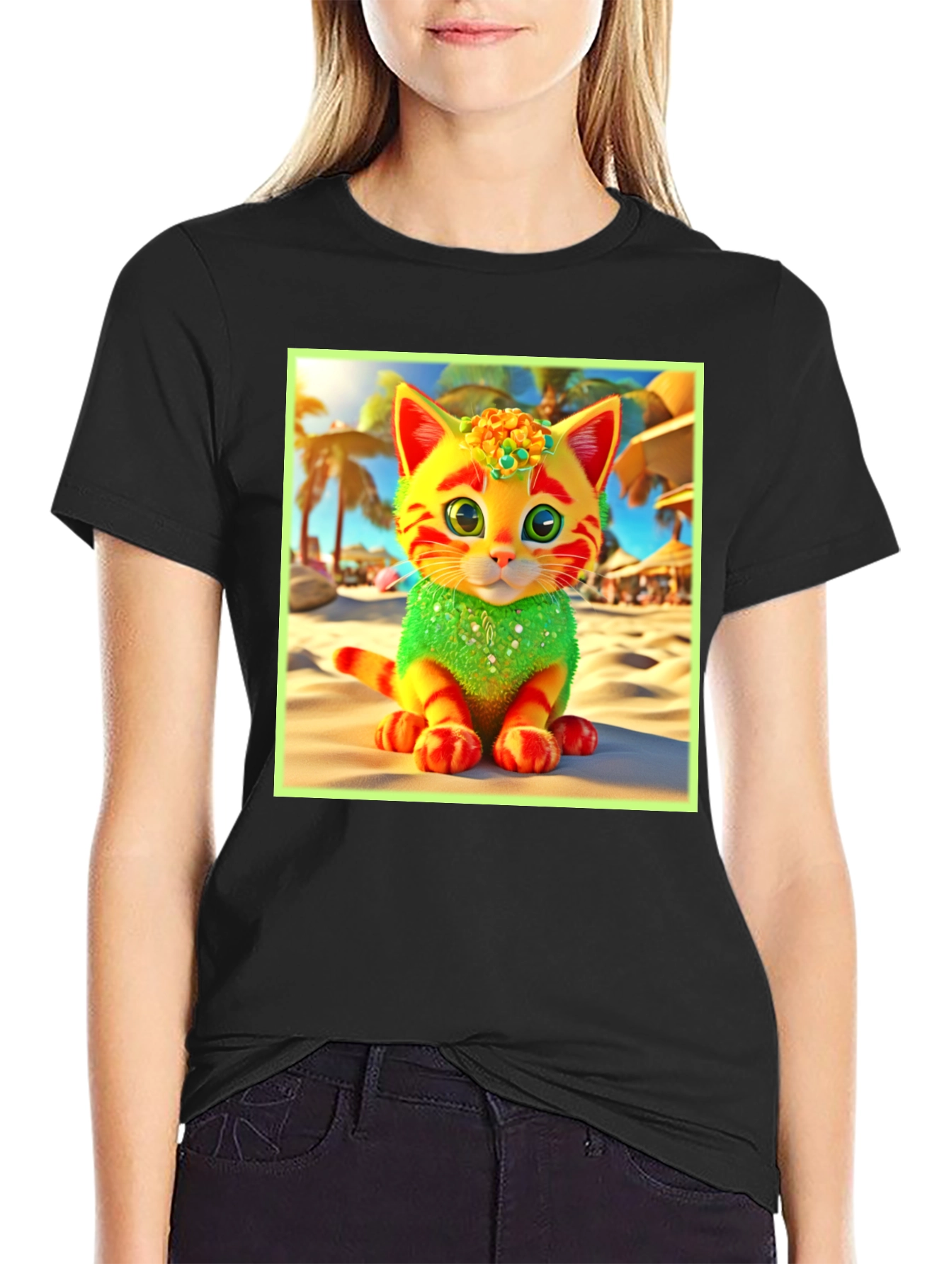 Beach Kitty Graphic T-Shirt