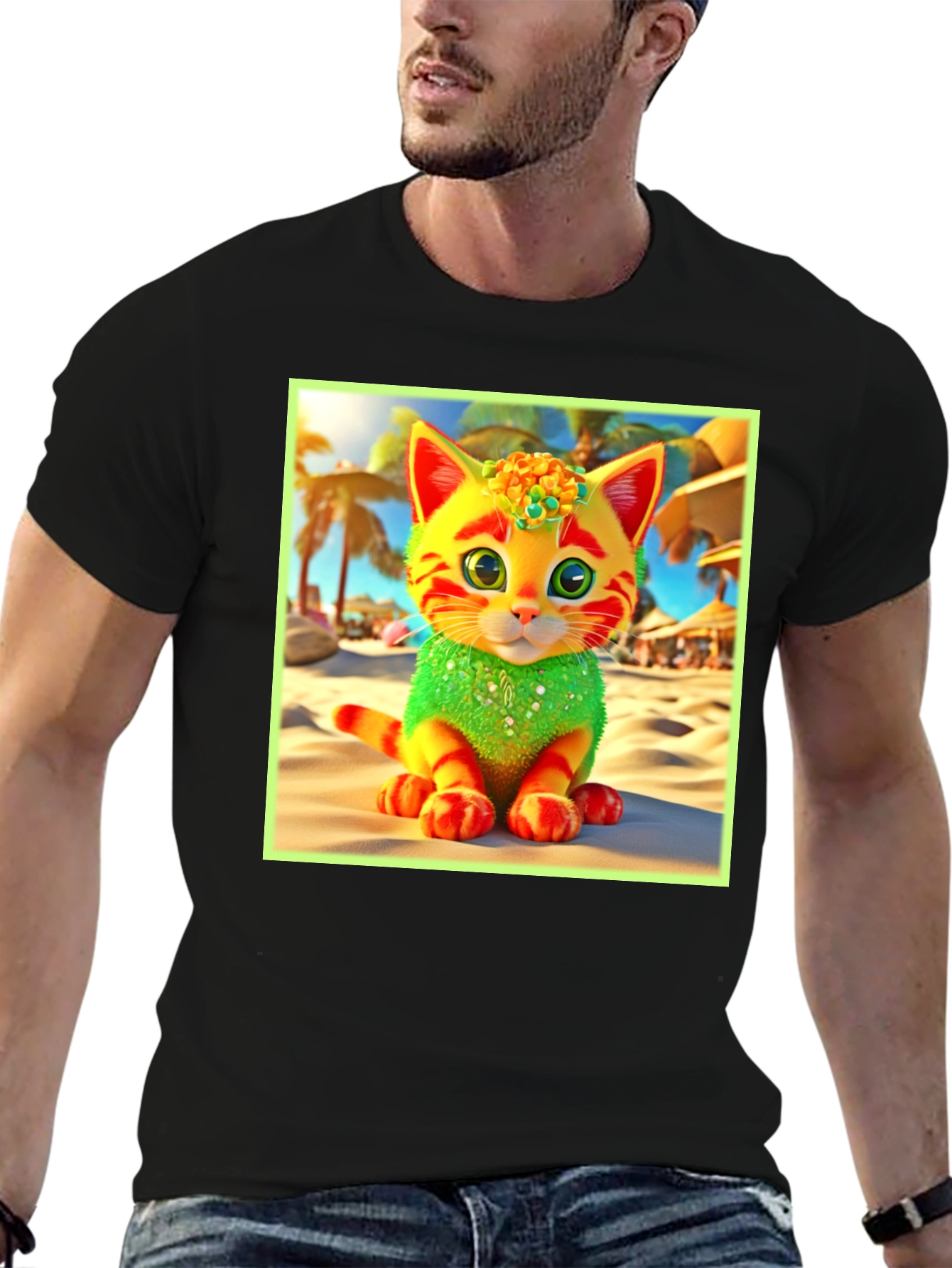 Beach Kitty Graphic T-Shirt