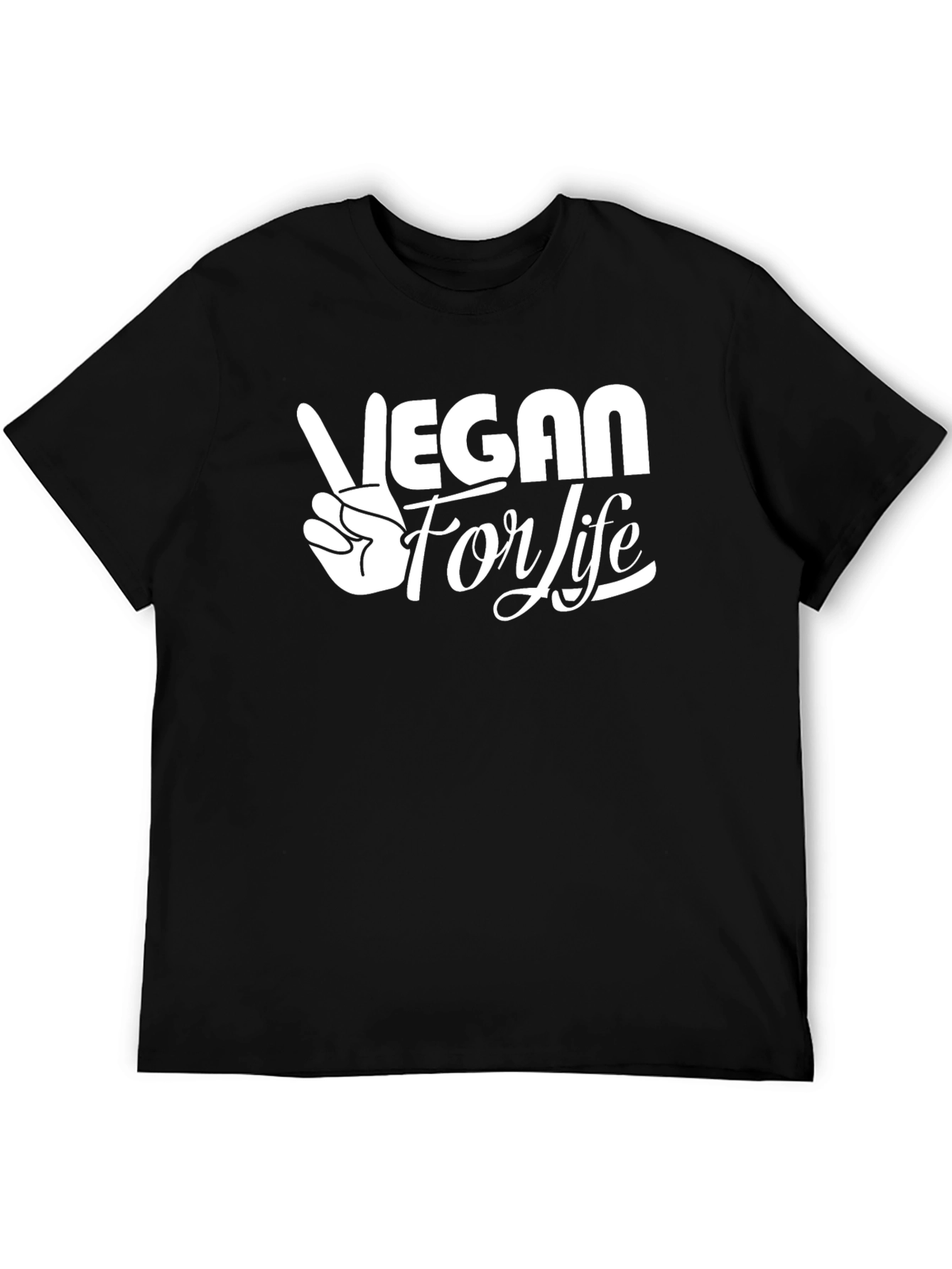 Vegan For Life Graphic T-Shirt - Black