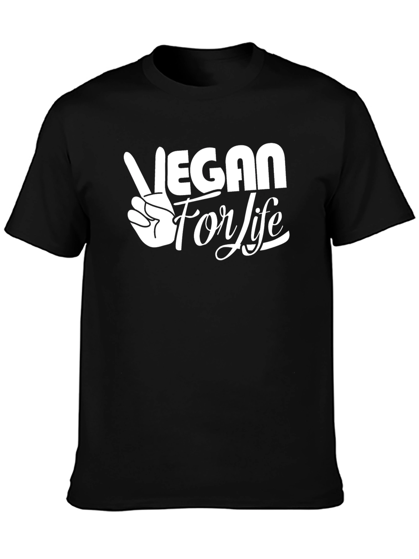 Vegan For Life Graphic T-Shirt - Black
