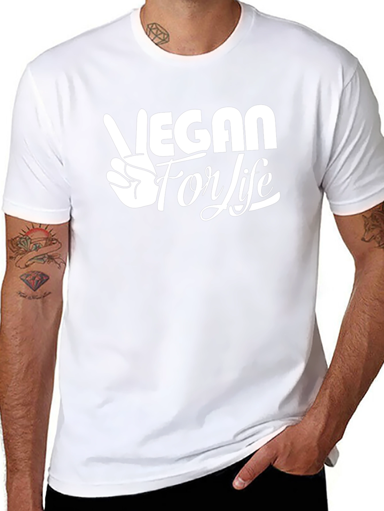 Vegan For Life Graphic T-Shirt - Black