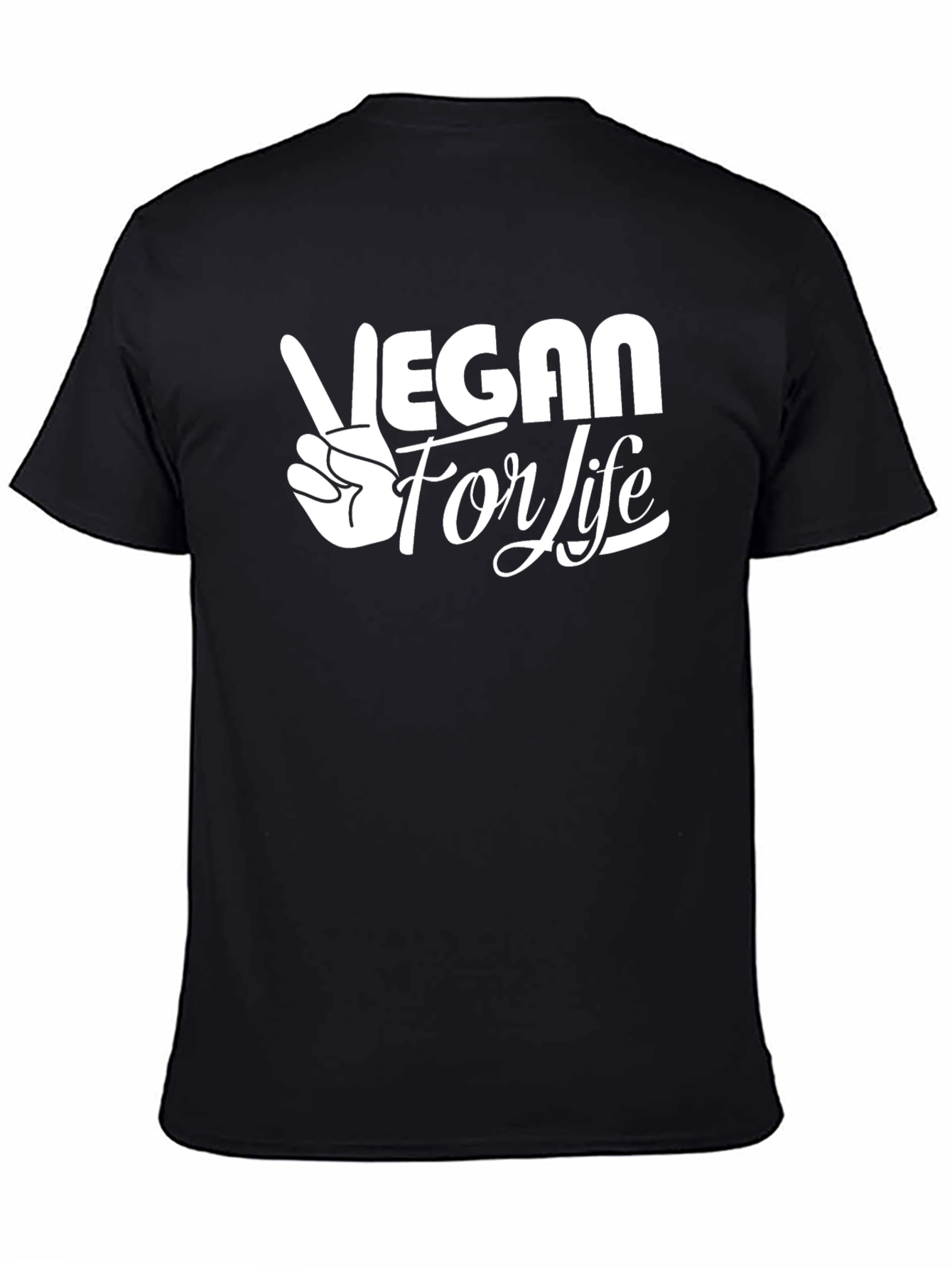 Vegan For Life Graphic T-Shirt - Black